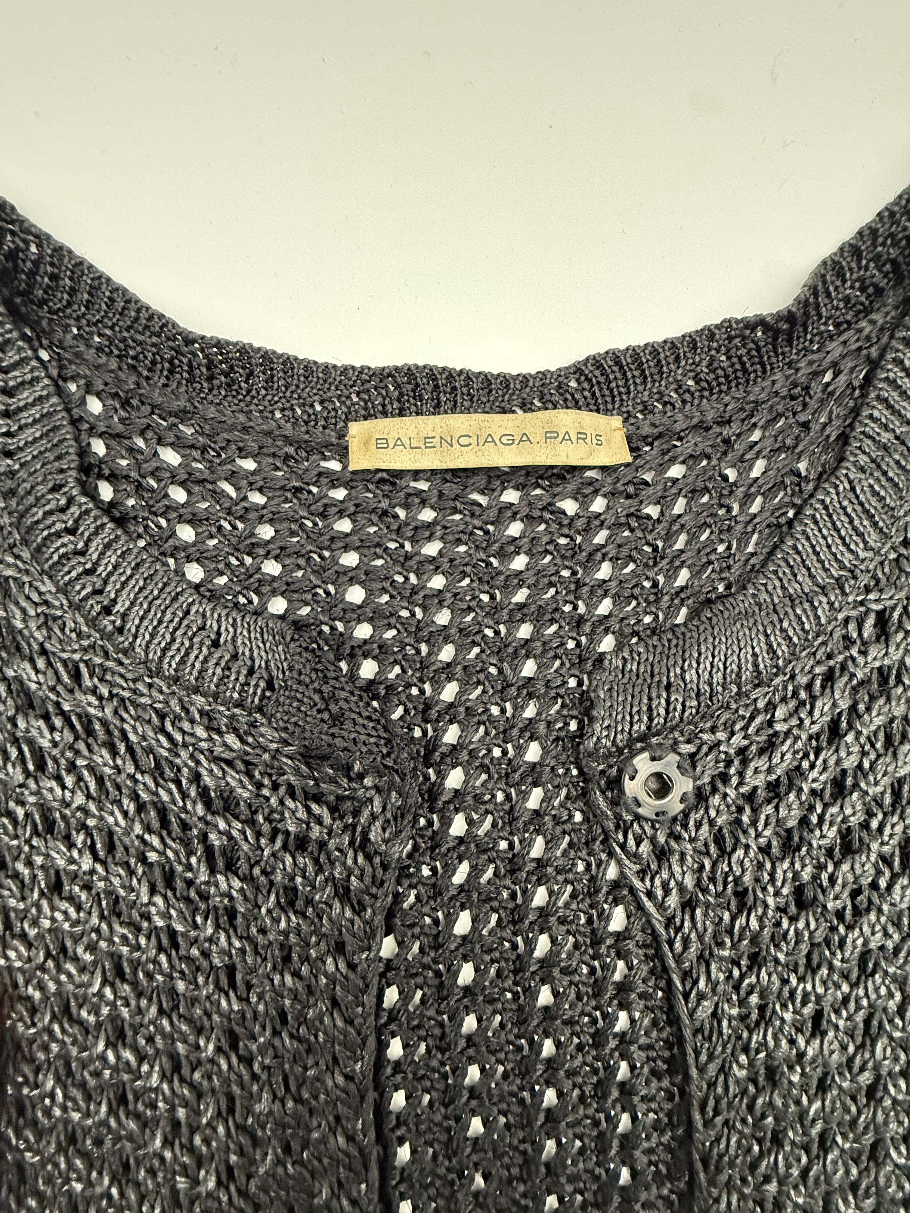 Balenciaga Paris Cardigan in Maglia di Rayon Nera