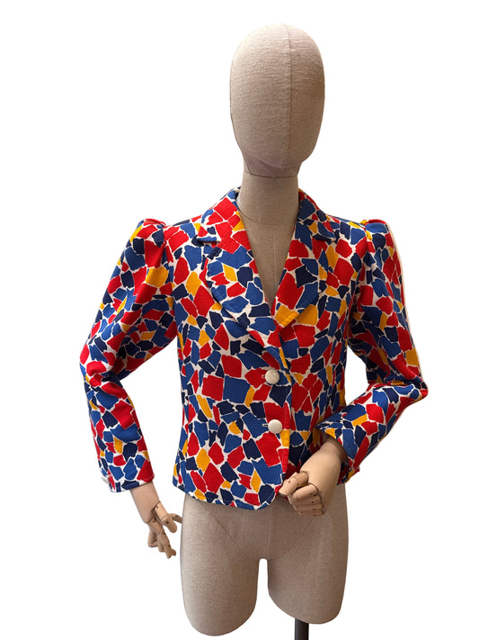 Yves Saint Laurent Giacca Vintage 1982 Motivo Mosaico
