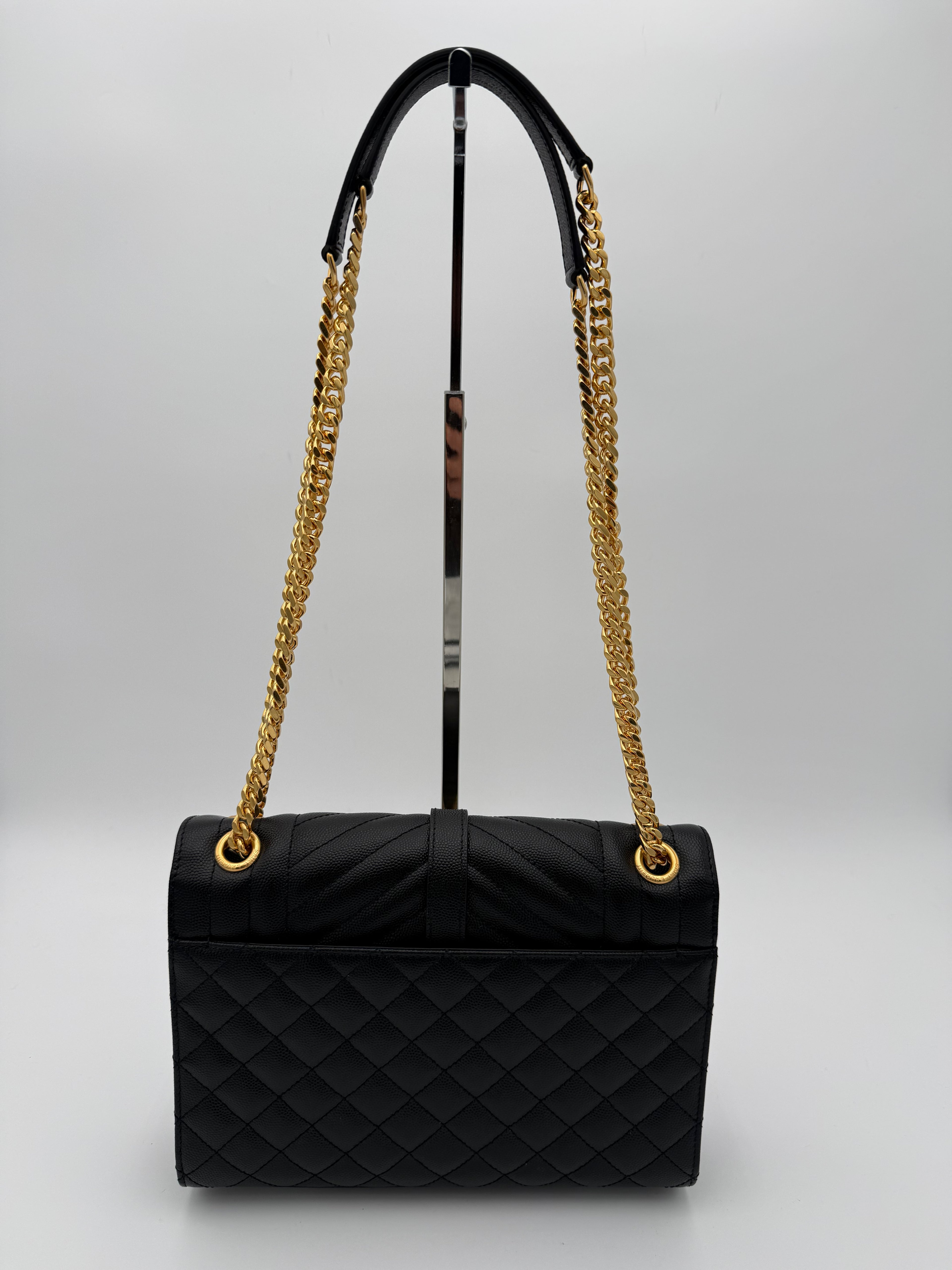 Saint Laurent Envelope Borsa a Tracolla  in Pelle Nera