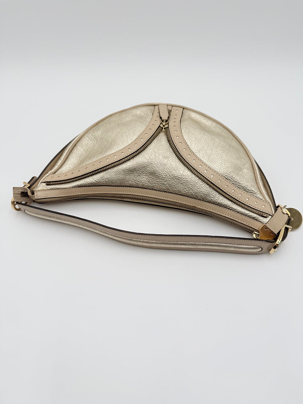 Versace Borsa Vintage  Repeat in Pelle oro Metallizzata