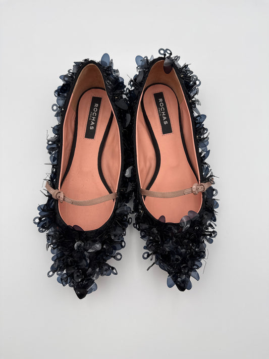 Rochas Paris ballerine paillettes