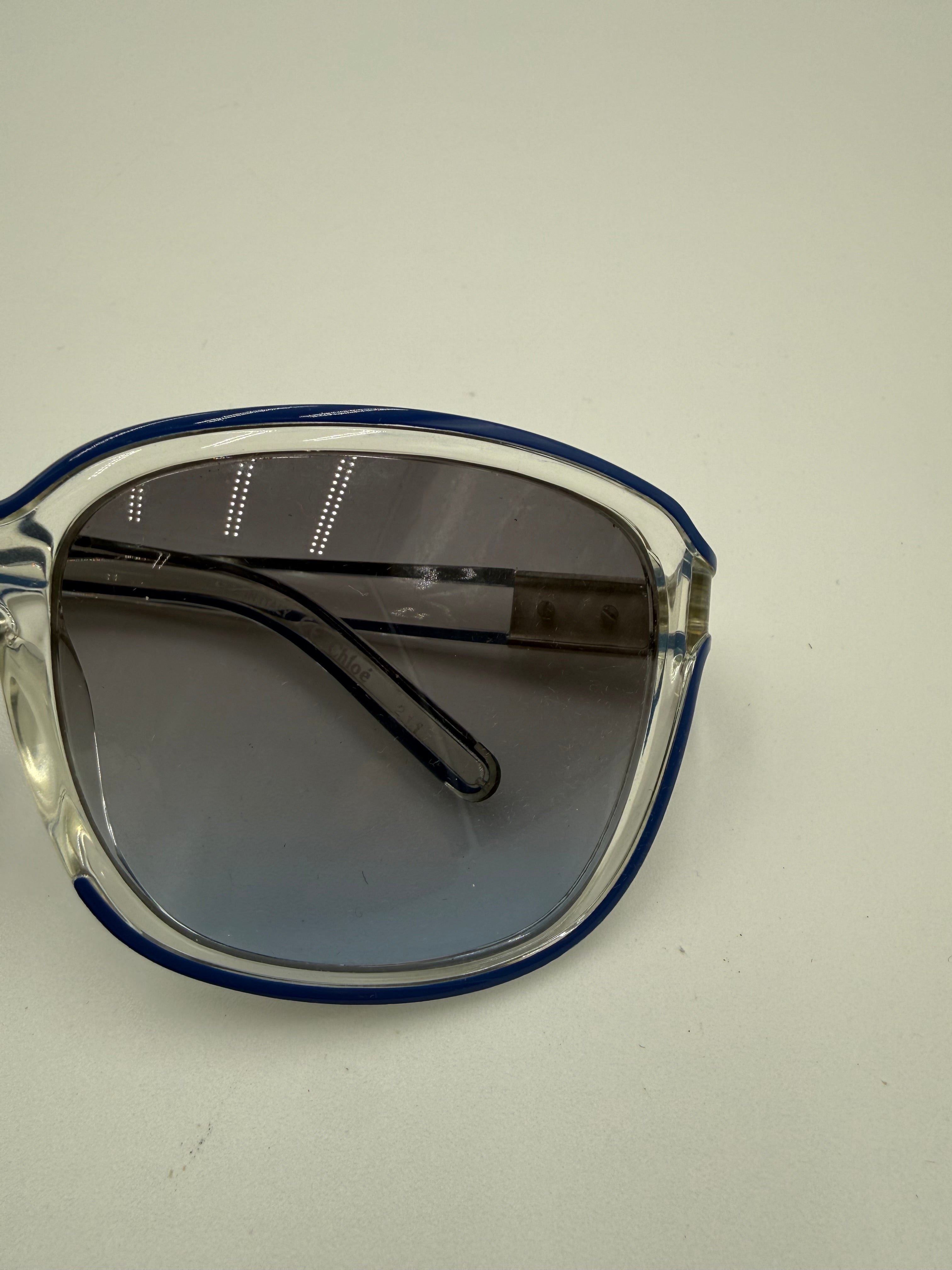 Occhiali da Sole Vintage Chloé – Oversize Translucido con Profilo Blu