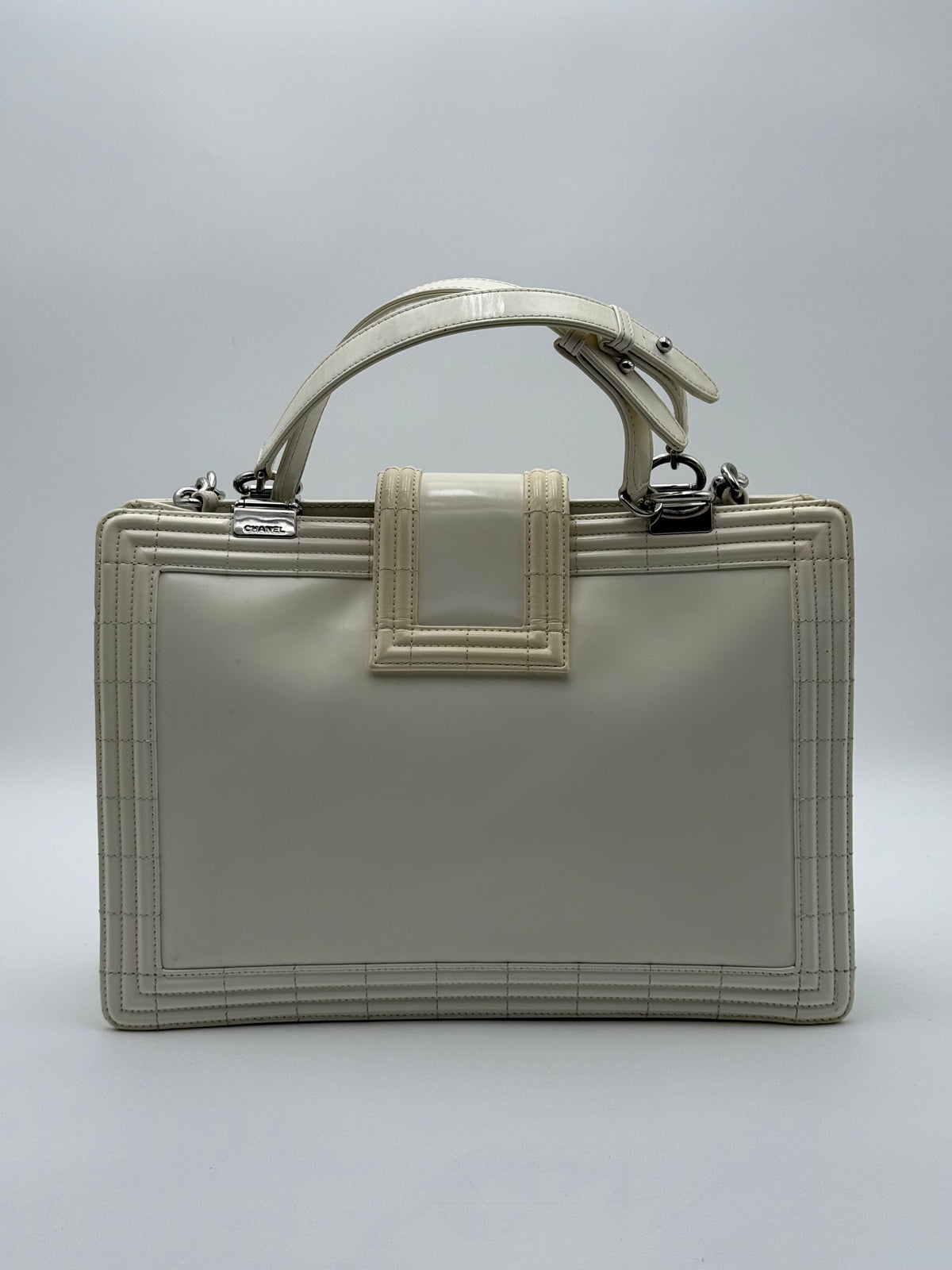 Borsa Chanel Boy Tote in pelle Bianca Edizione Limitata