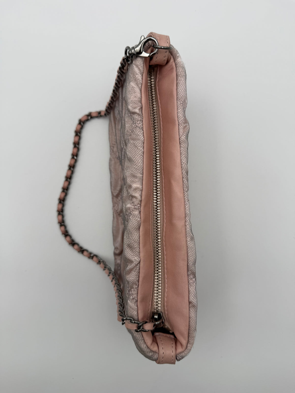 Chanel Borsa Matelassè Plissè in Tessuto Rosa Cipria