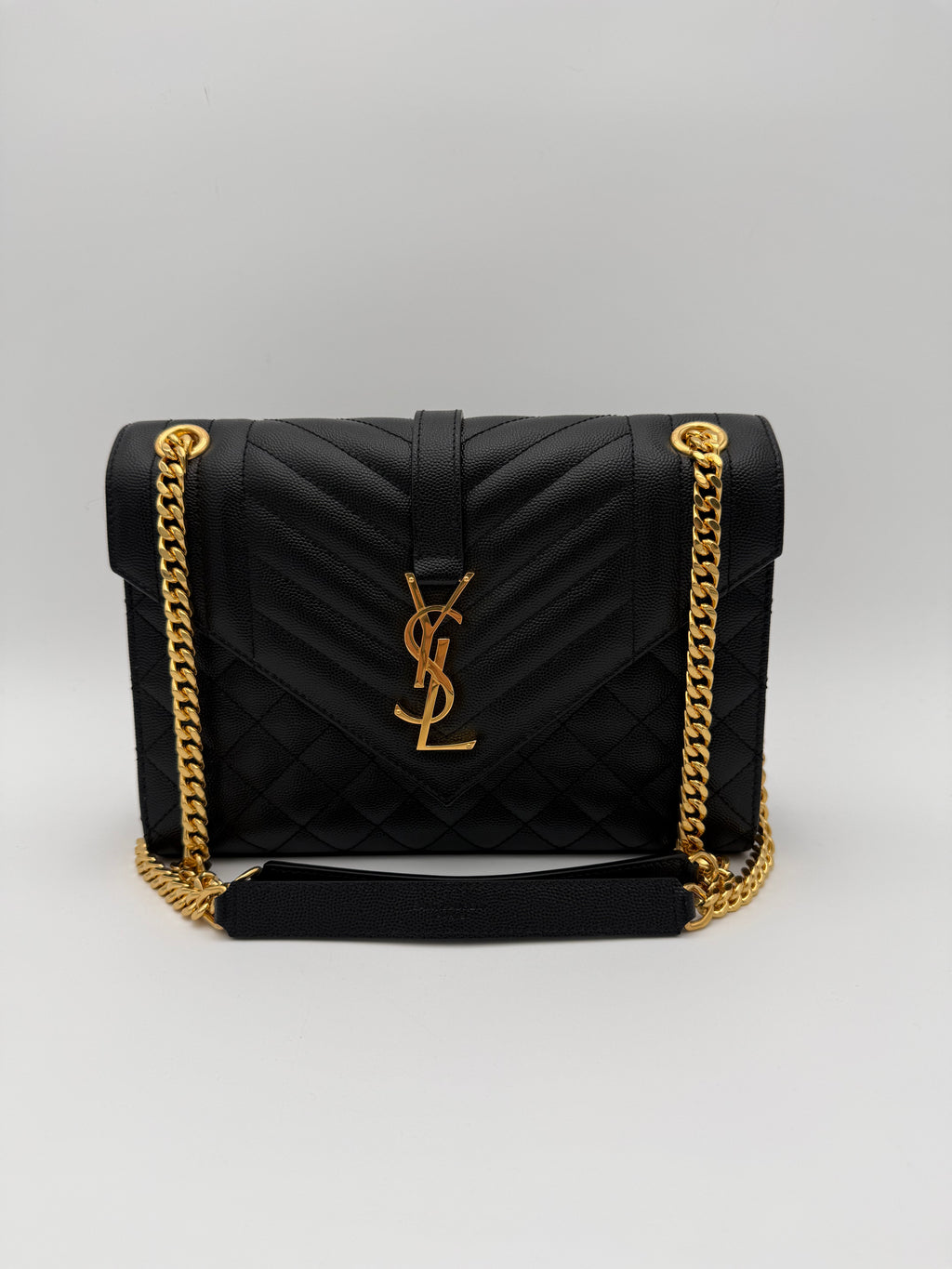 Saint Laurent Envelope Borsa a Tracolla  in Pelle Nera
