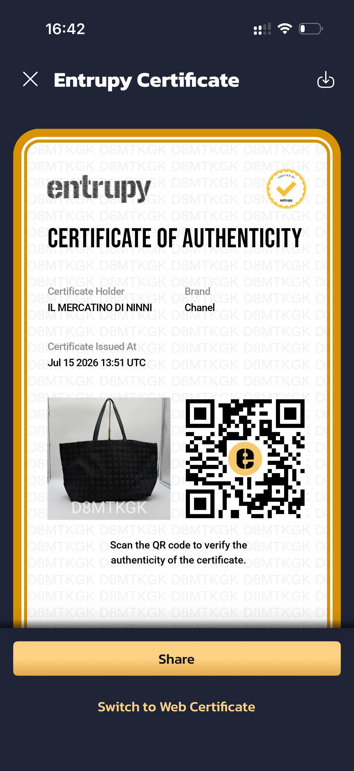 Chanel Borsa Tote Tela Nera