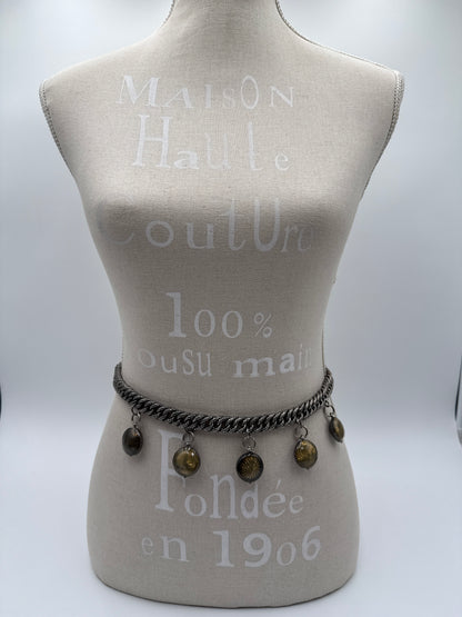 Bottega Veneta Collana intrecciato in Argento Ossidato con Medaglioni