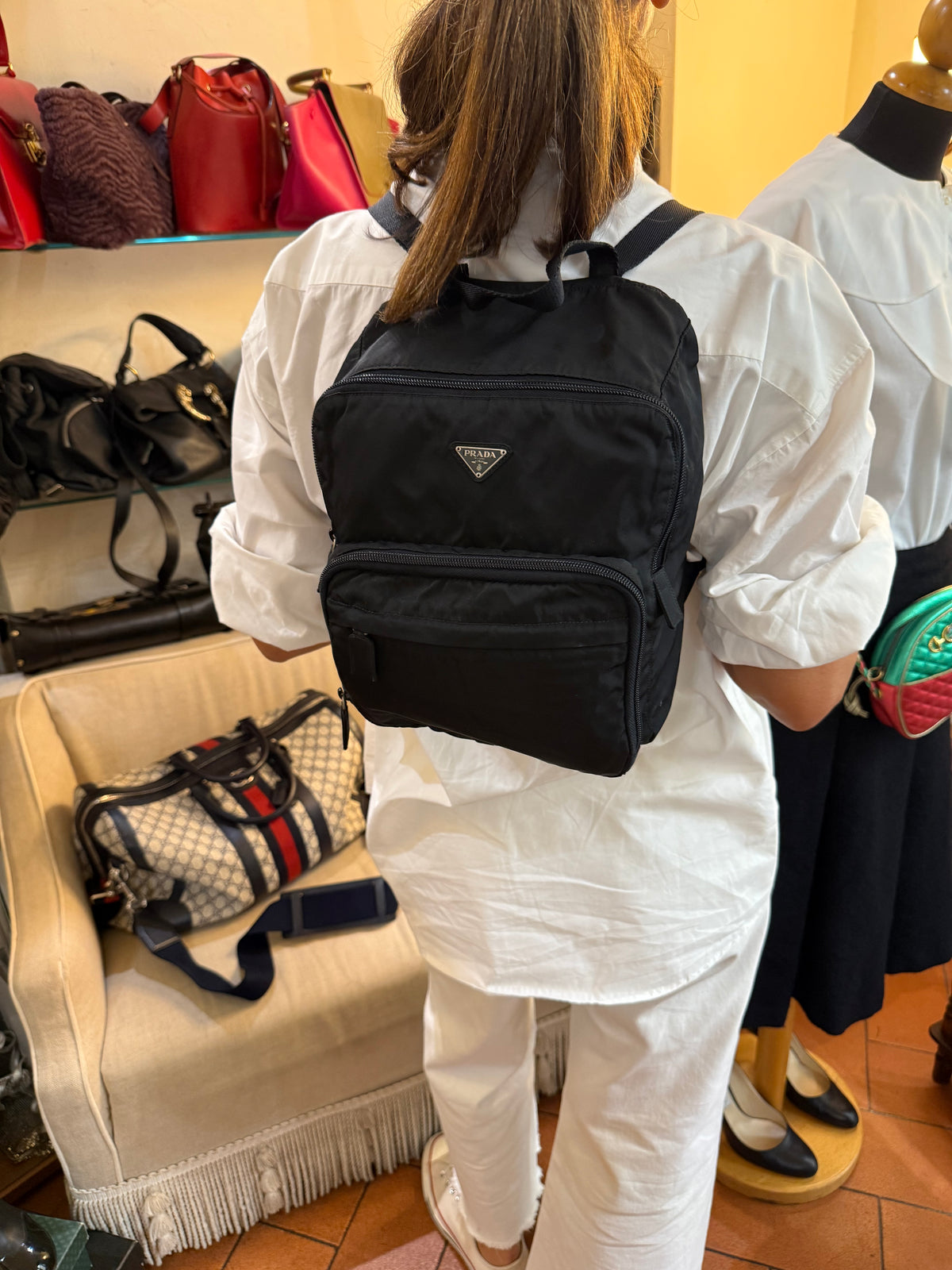Prada Zaino  in Nylon Tela Vela Nero
