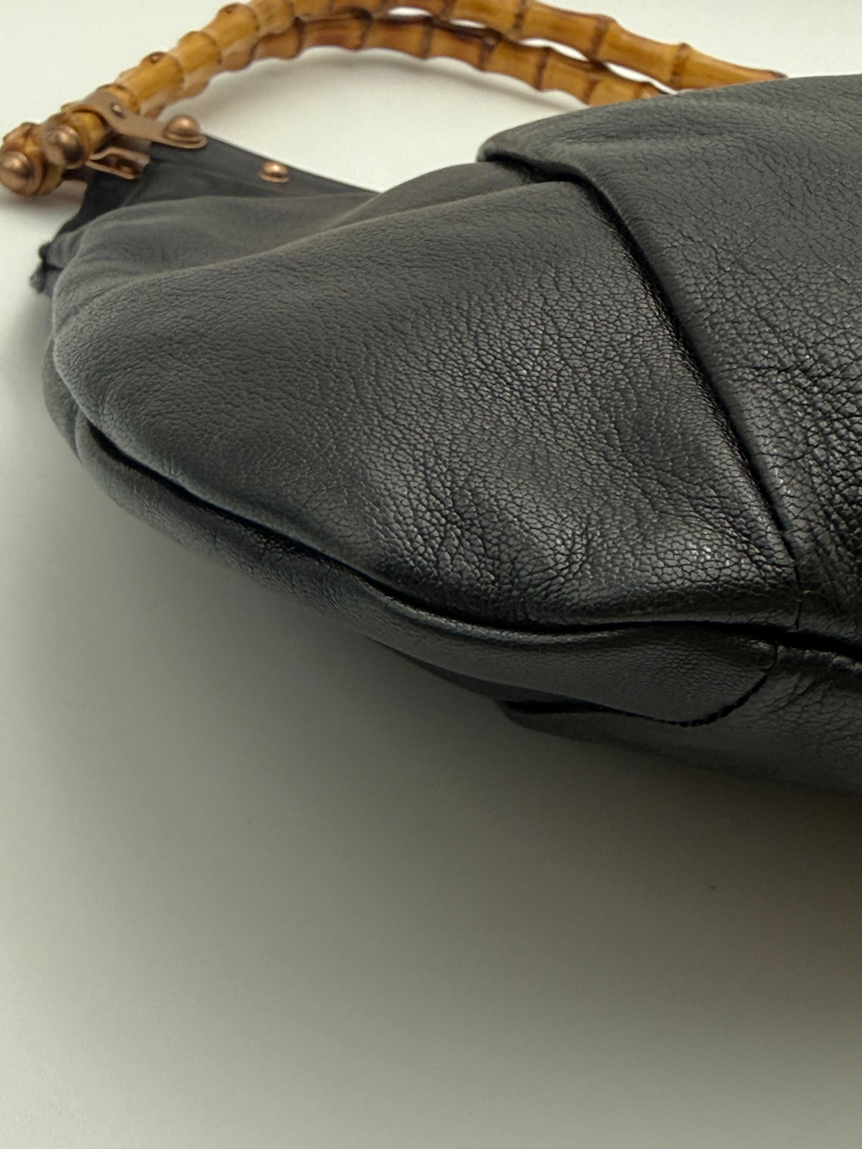 Gucci Borsa Hobo Bamboo  Vintage Tom Ford in Pelle Nera