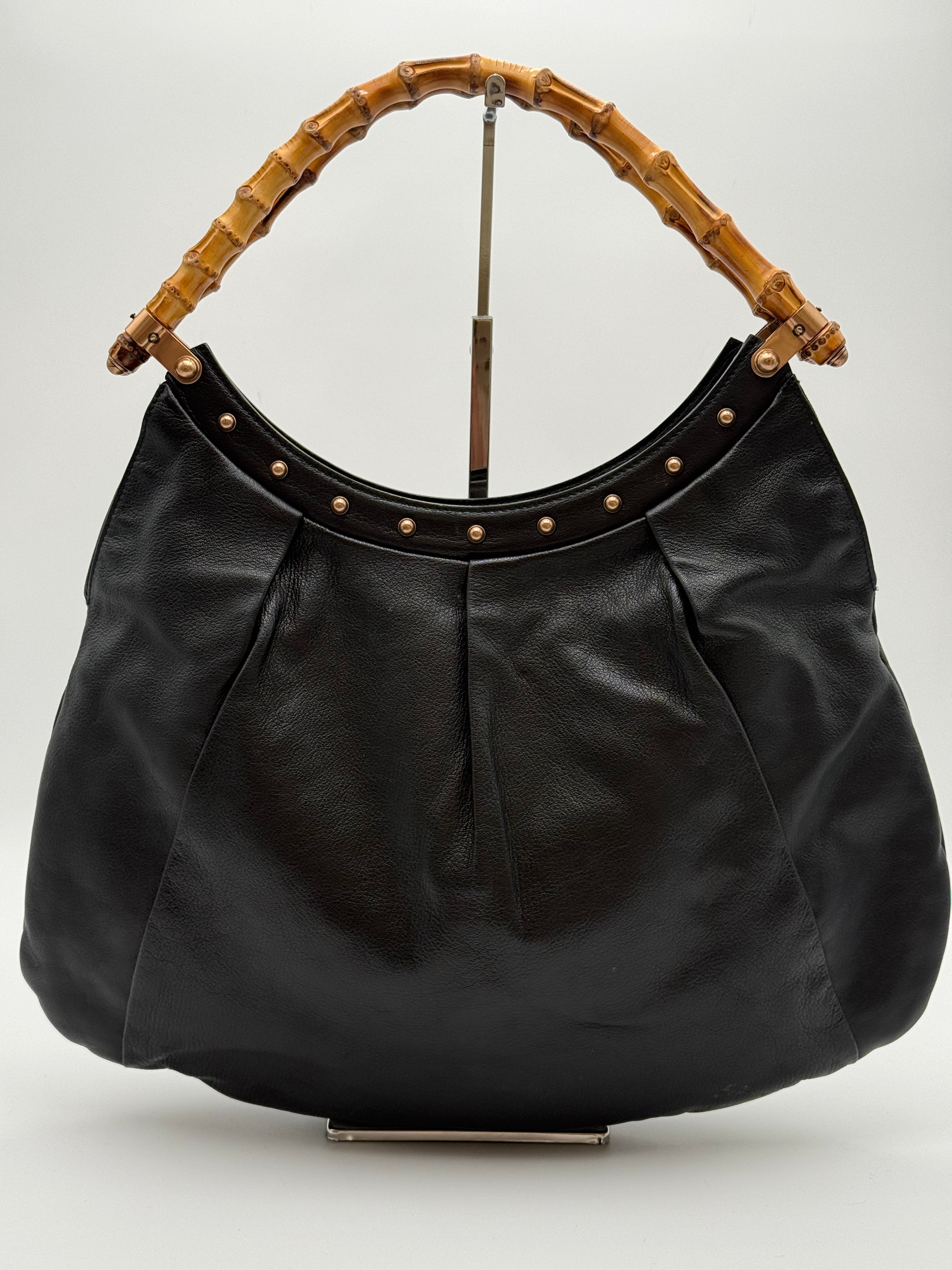 Gucci Borsa Hobo Bamboo  Vintage Tom Ford in Pelle Nera