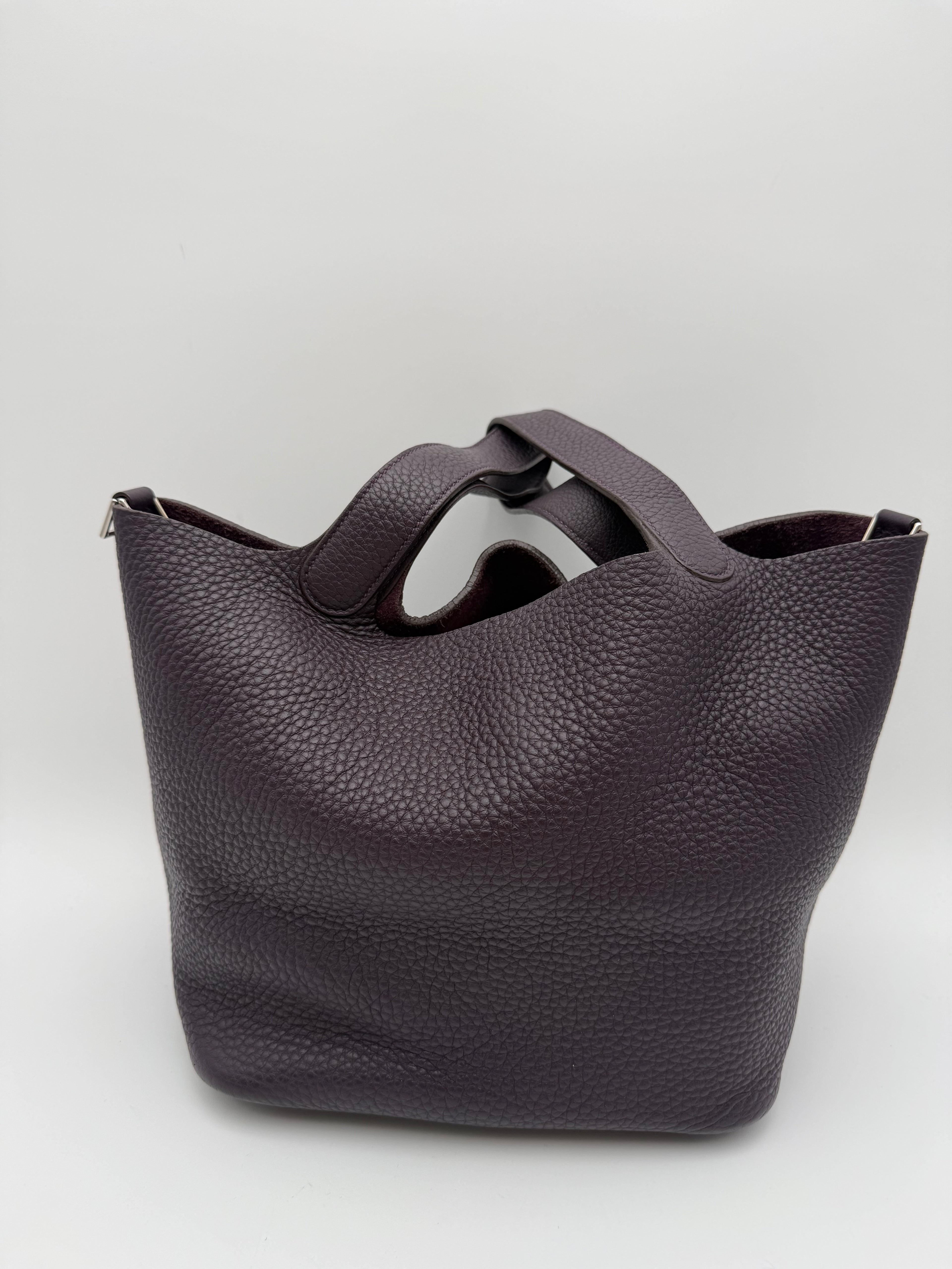 Hermès Picotin Lock Bag in Raisin Clemence Taurillon Leather