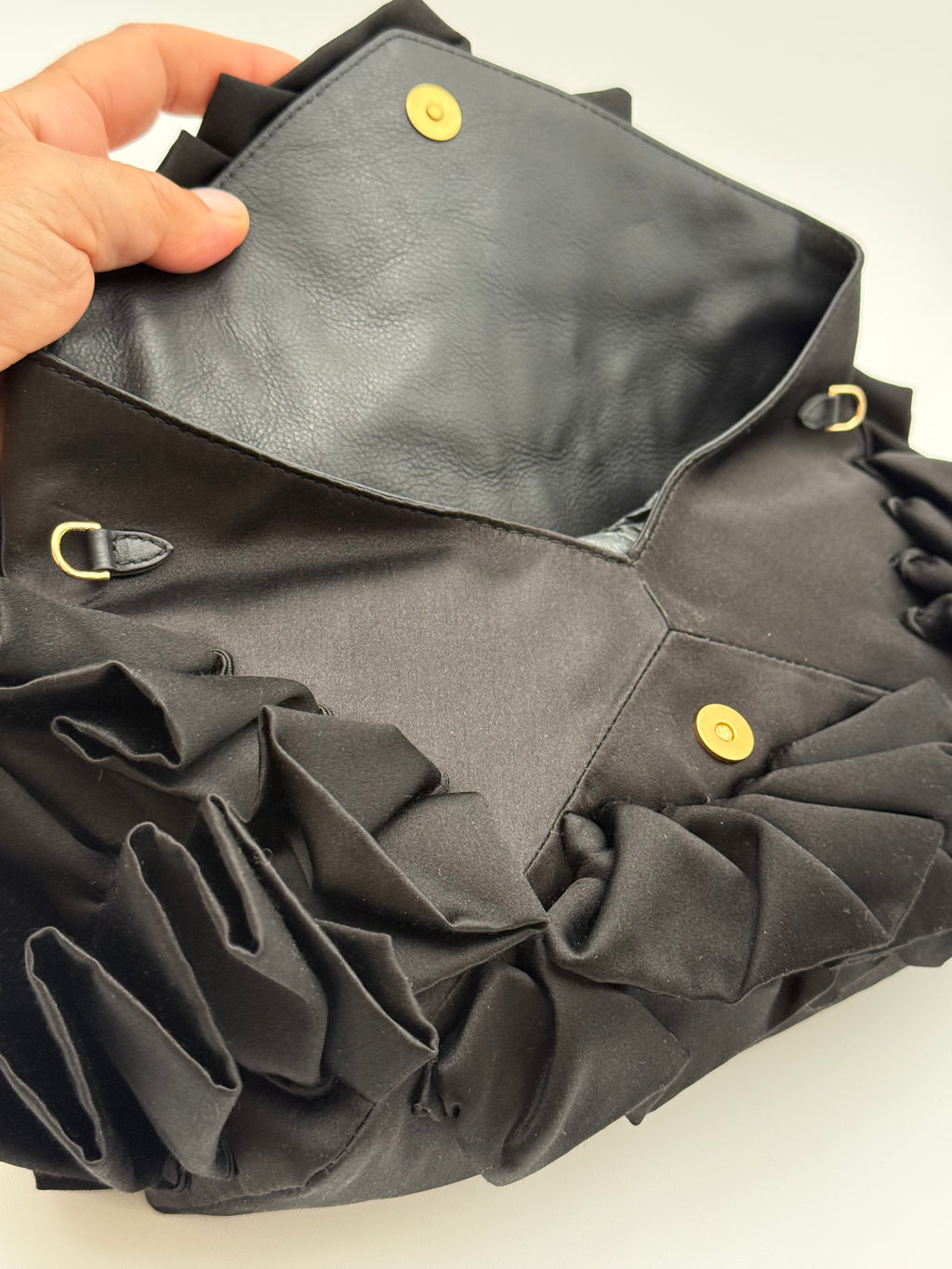 Pochette Dries Van Noten in Tessuto Tecnico Plissettato - Nero