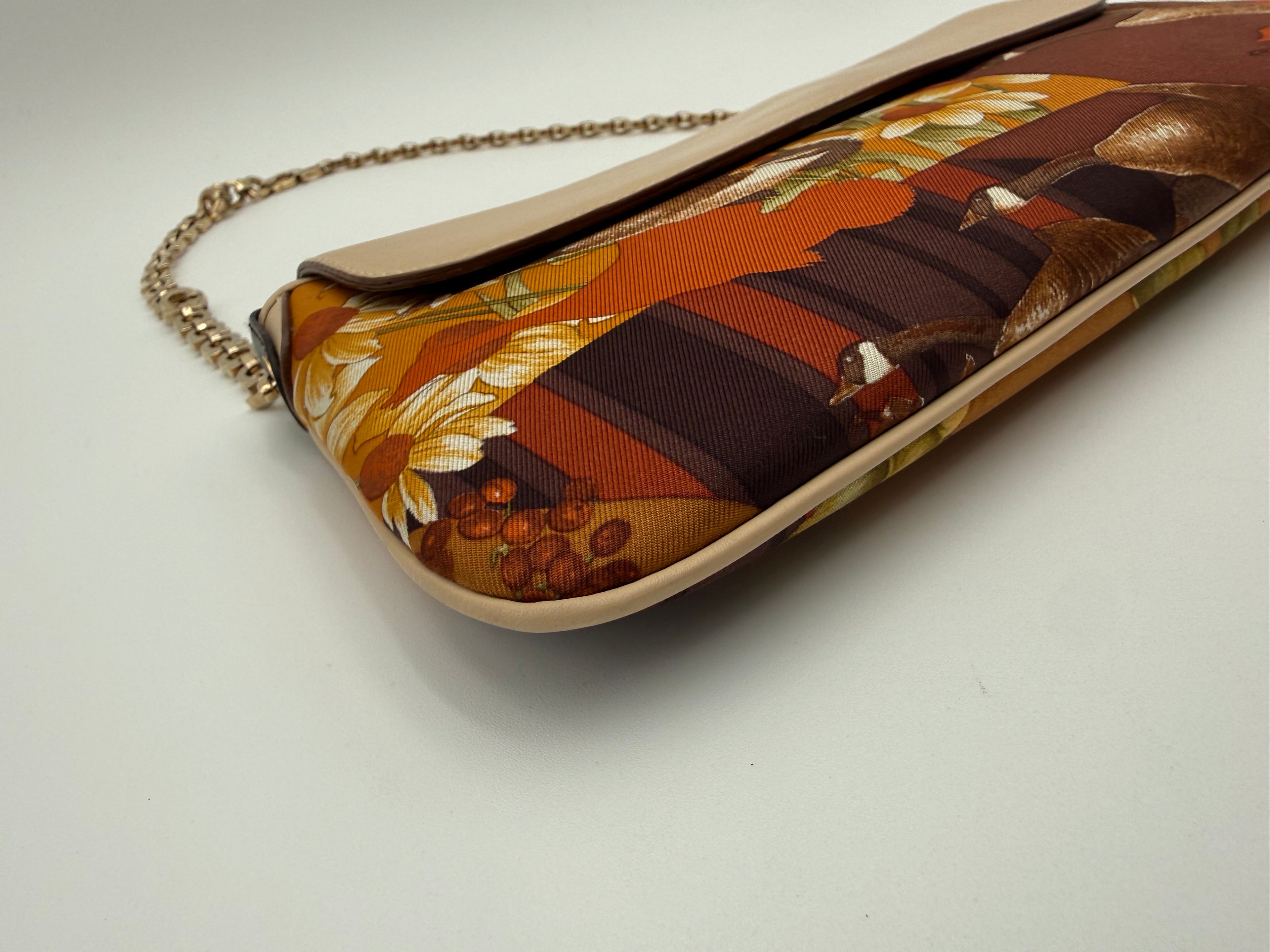 Salvatore Ferragamo borsa a spalla in seta con Stampa Fluviale e dettagli in pelle Vintage