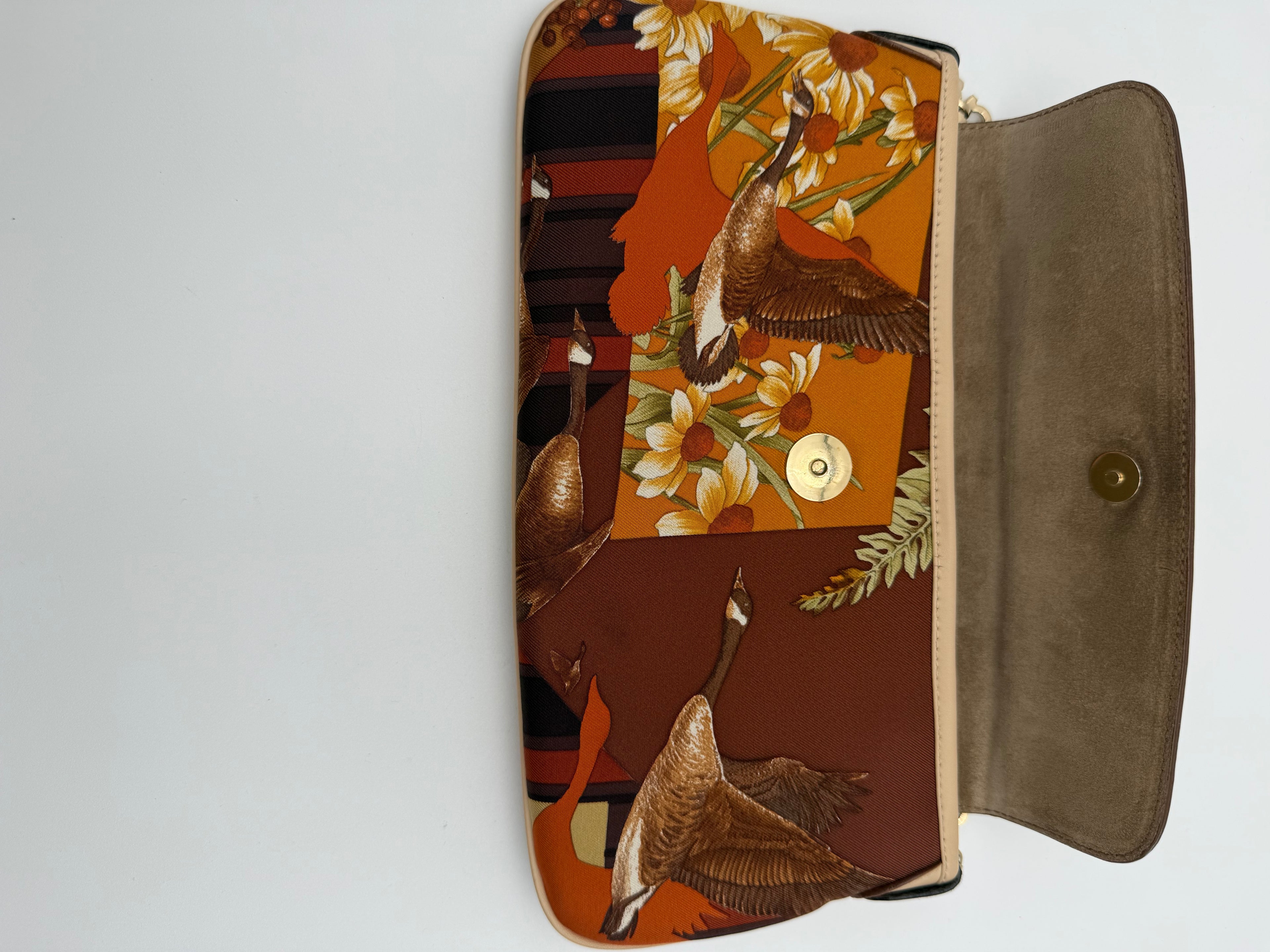 Salvatore Ferragamo borsa a spalla in seta con Stampa Fluviale e dettagli in pelle Vintage