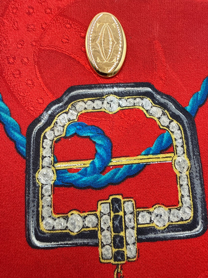 Cartier Borsa Vintage tracolla  Seta  C Seide con catena oro e decortazioni Gioiello