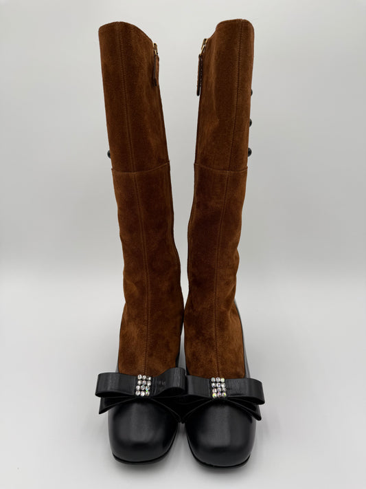 Gucci Stivali Camoscio e Pelle