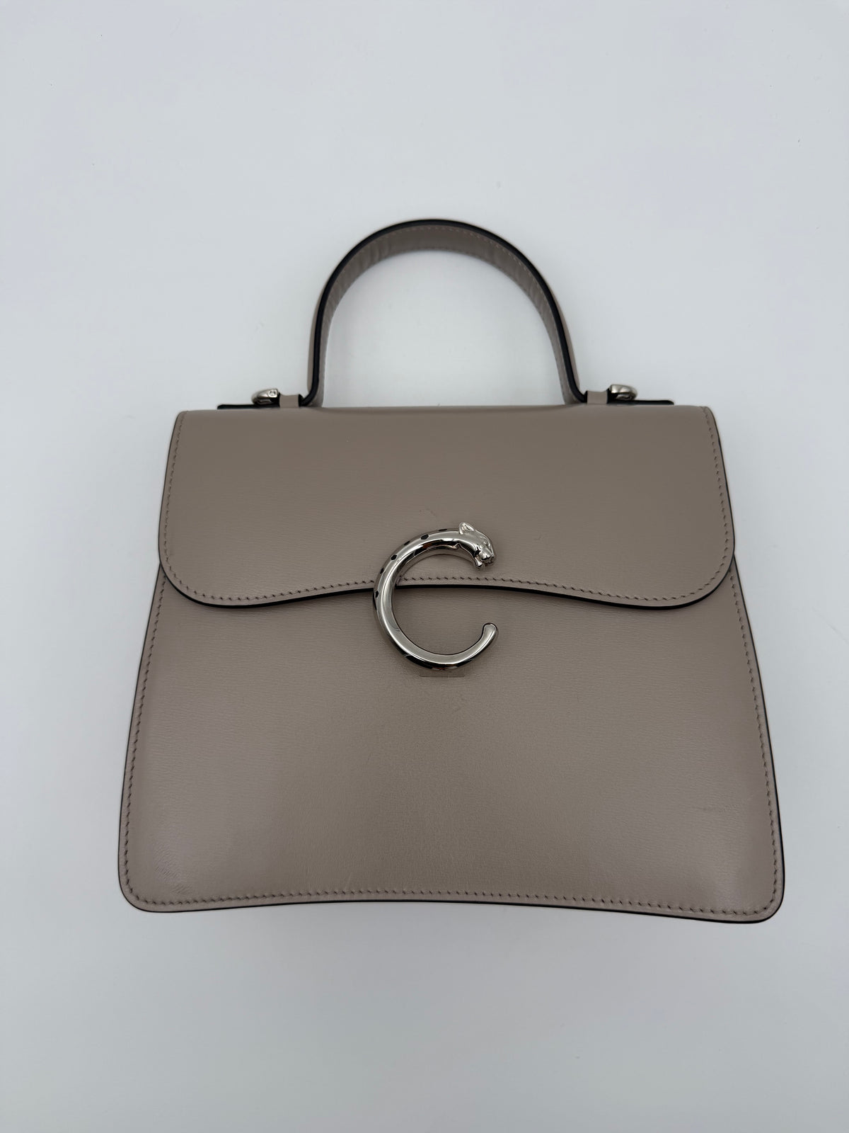 Borsa Cartier Panthère C Top in Pelle Grigio/Taupe