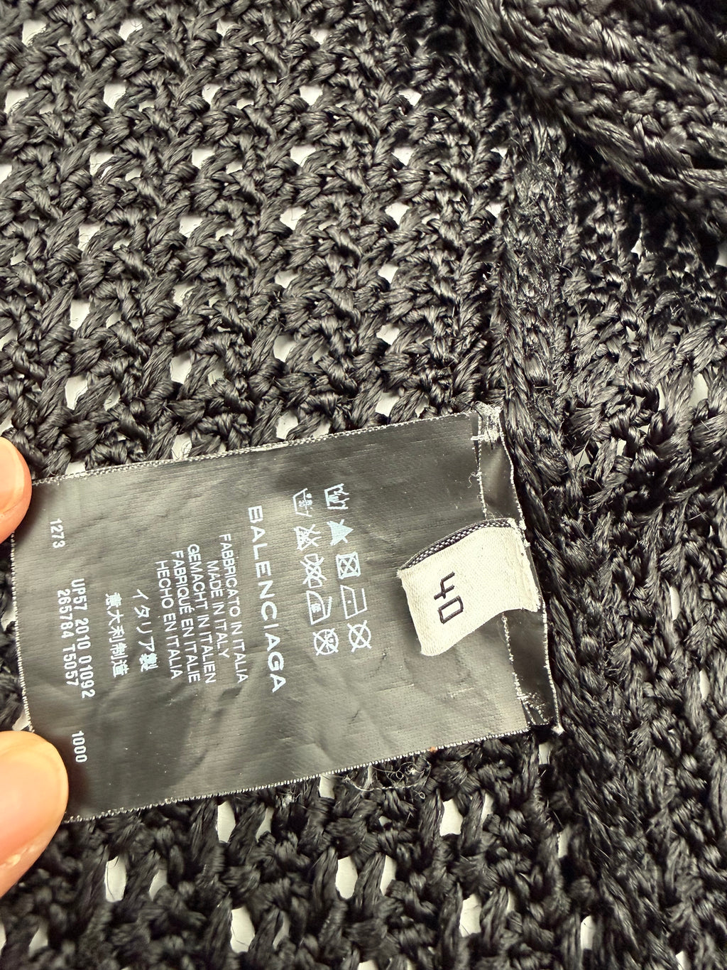 Balenciaga Paris Cardigan in Maglia di Rayon Nera