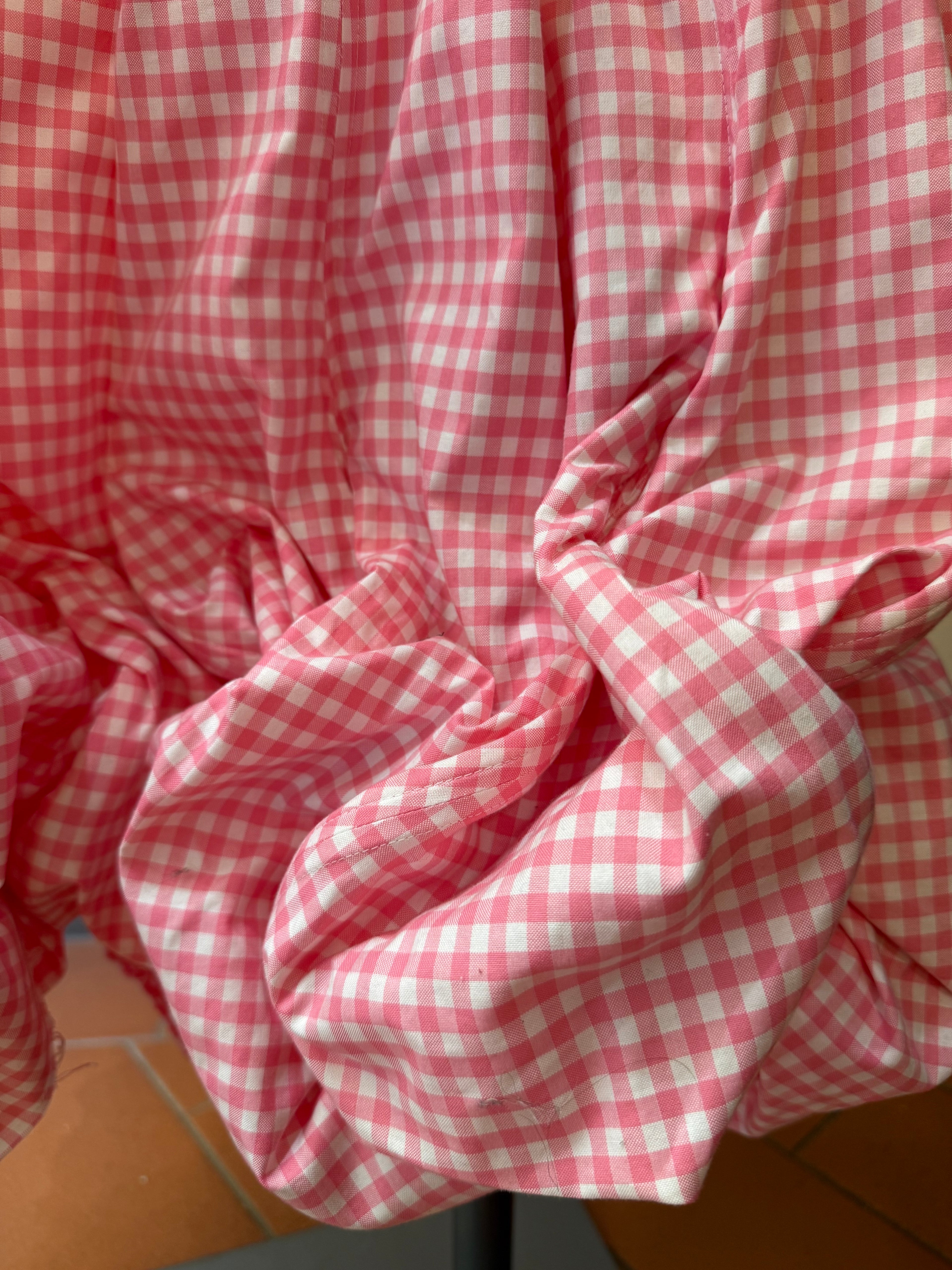 Come desc Garçon Gonna in Pecalle di Cotone quadretto Bianco e Rosa