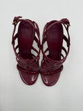 Sandali Gucci Cage in Vernice Bordeaux