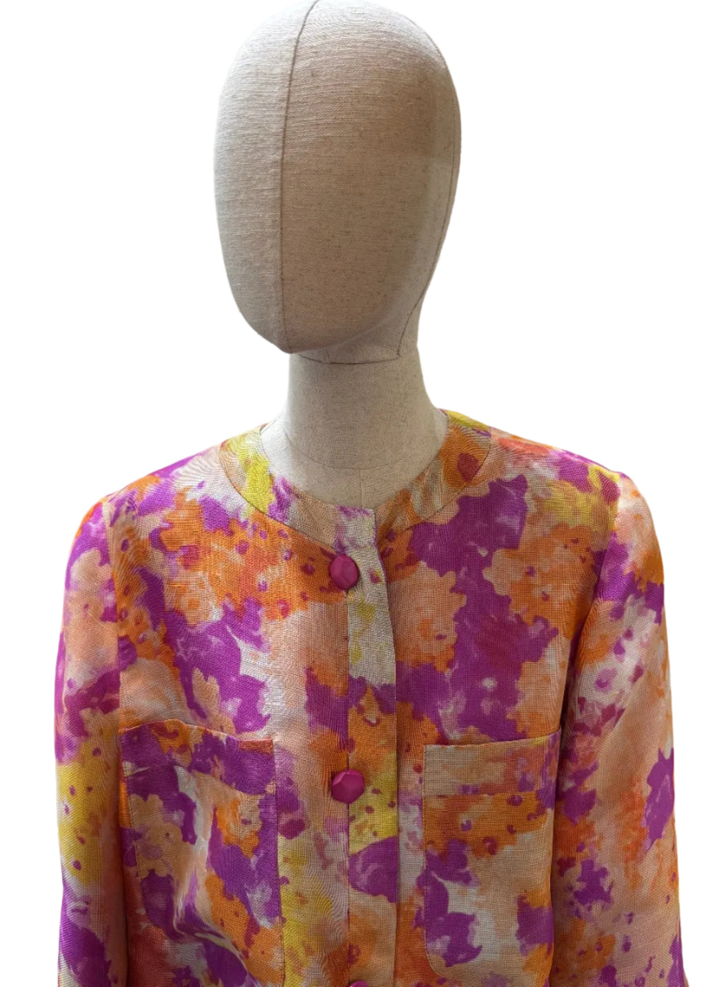 Valentino Boutique Cappotto Vintage Lino e Seta Floreale