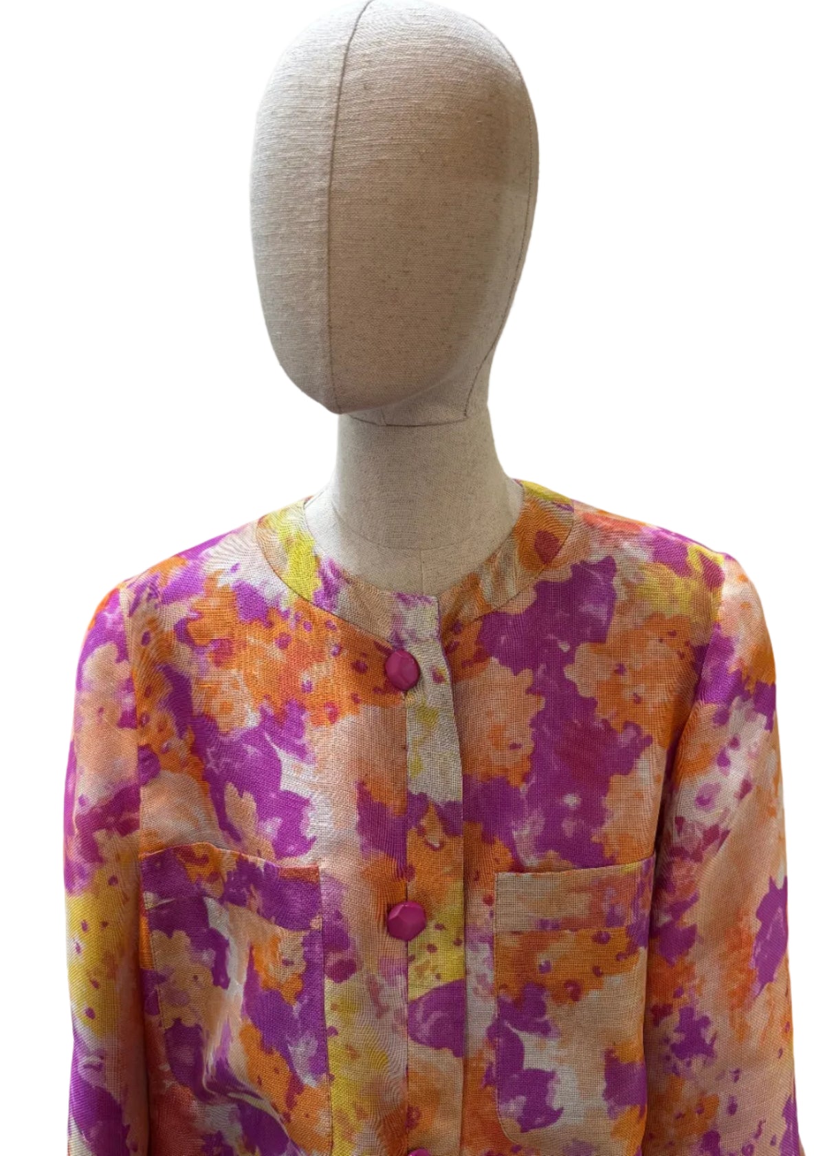 Valentino Boutique Cappotto Vintage Lino e Seta Floreale