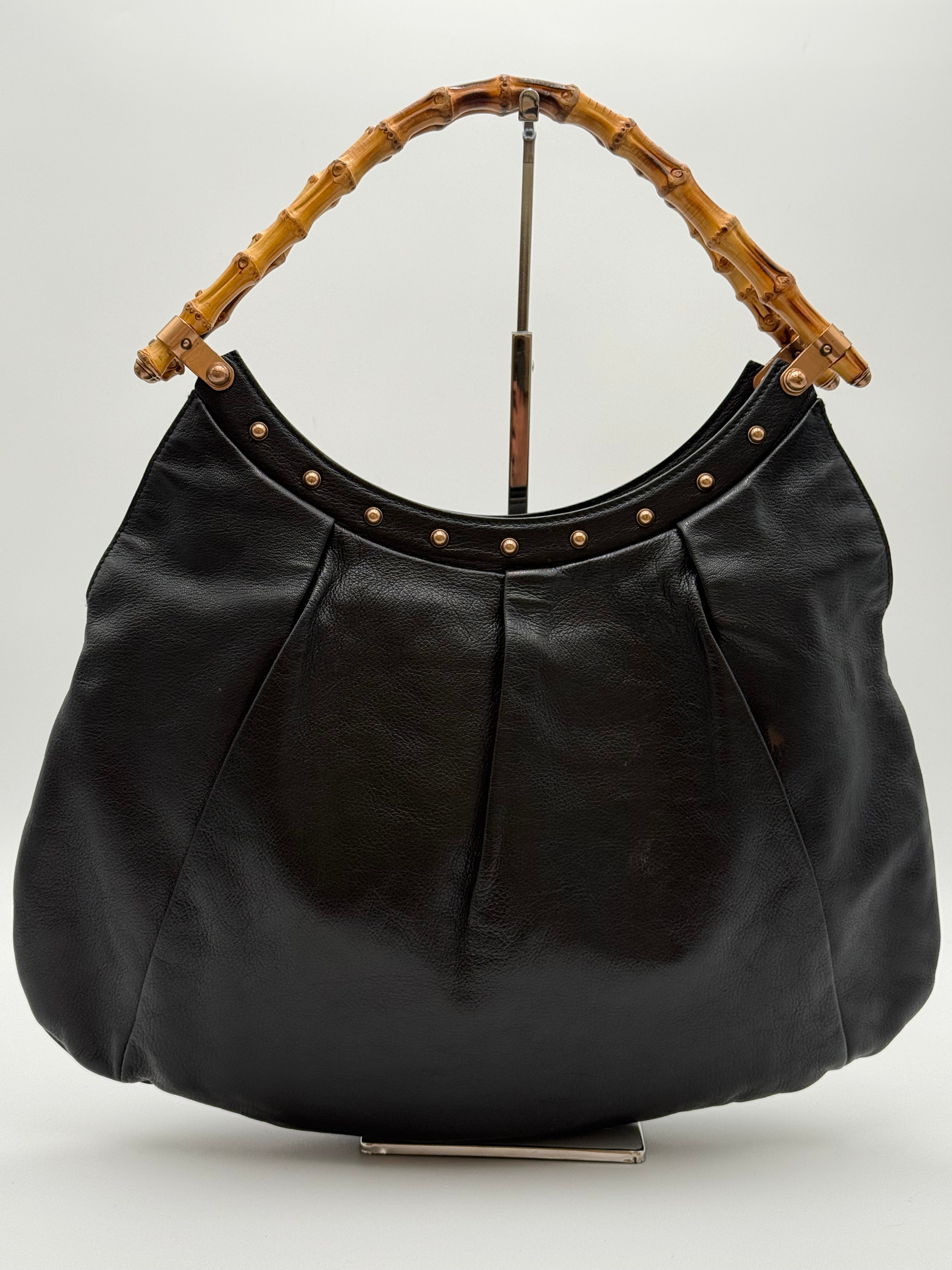 Gucci Borsa Hobo Bamboo  Vintage Tom Ford in Pelle Nera