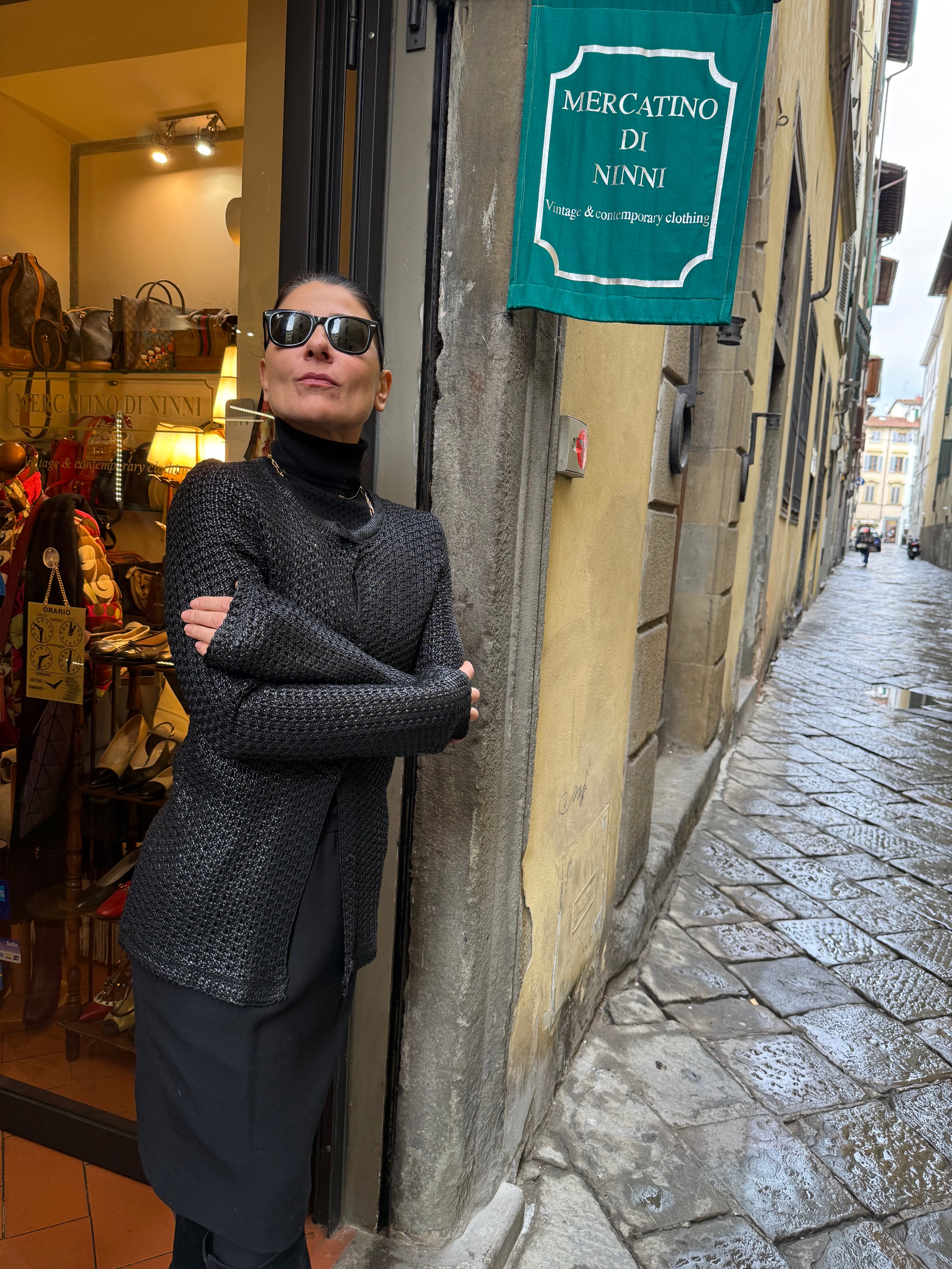 Balenciaga Paris Cardigan in Maglia di Rayon Nera