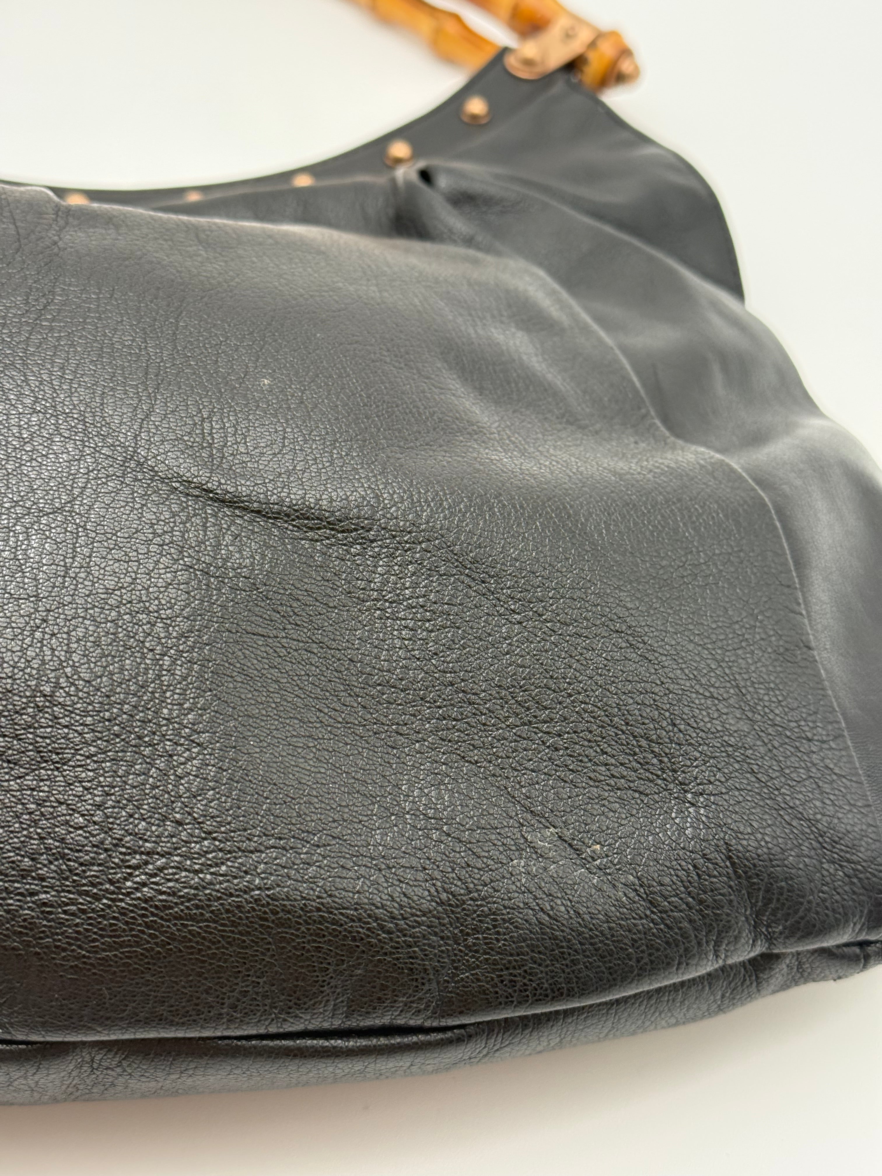 Gucci Borsa Hobo Bamboo  Vintage Tom Ford in Pelle Nera