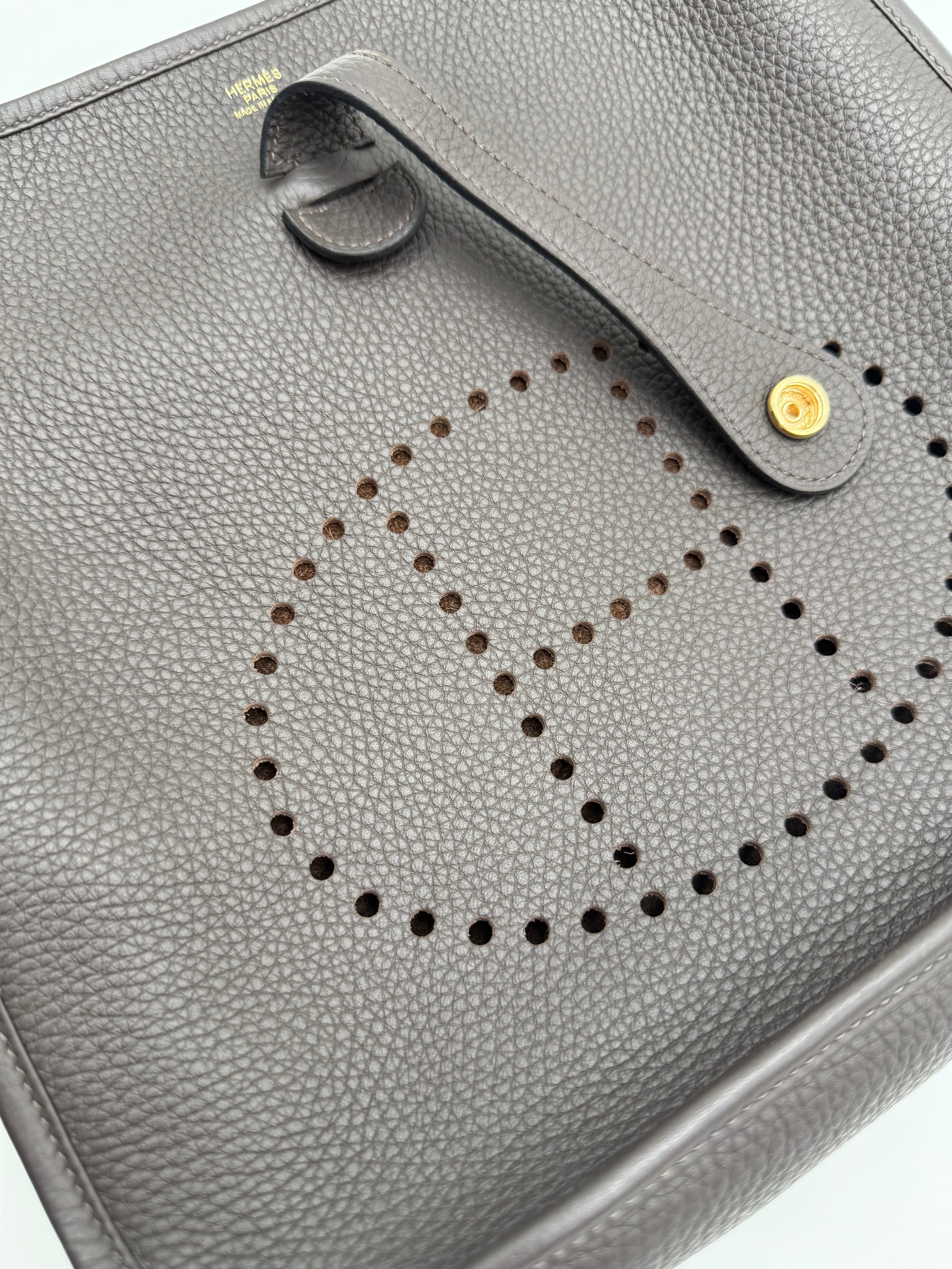 Evelyne Hermès III 29 in Pelle Taurillon Testa di Moro