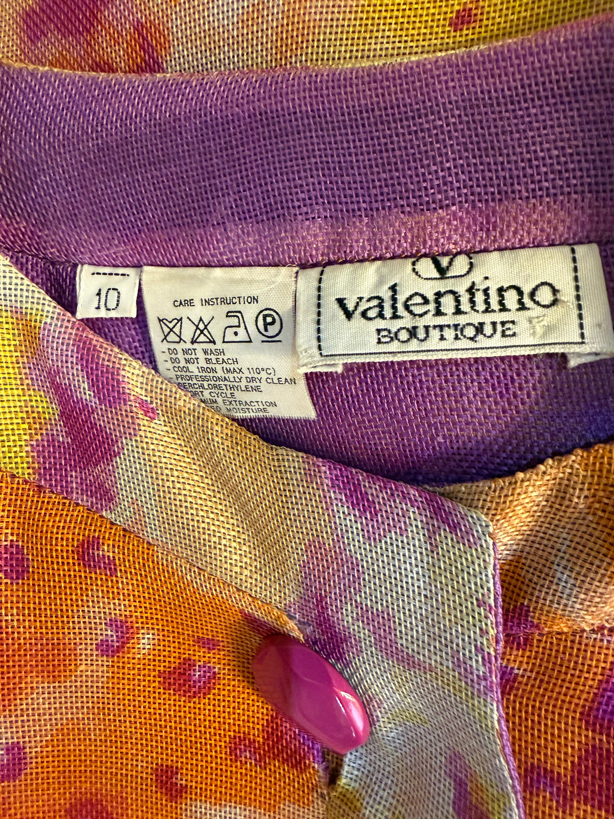Valentino Boutique Cappotto Vintage Lino e Seta Floreale