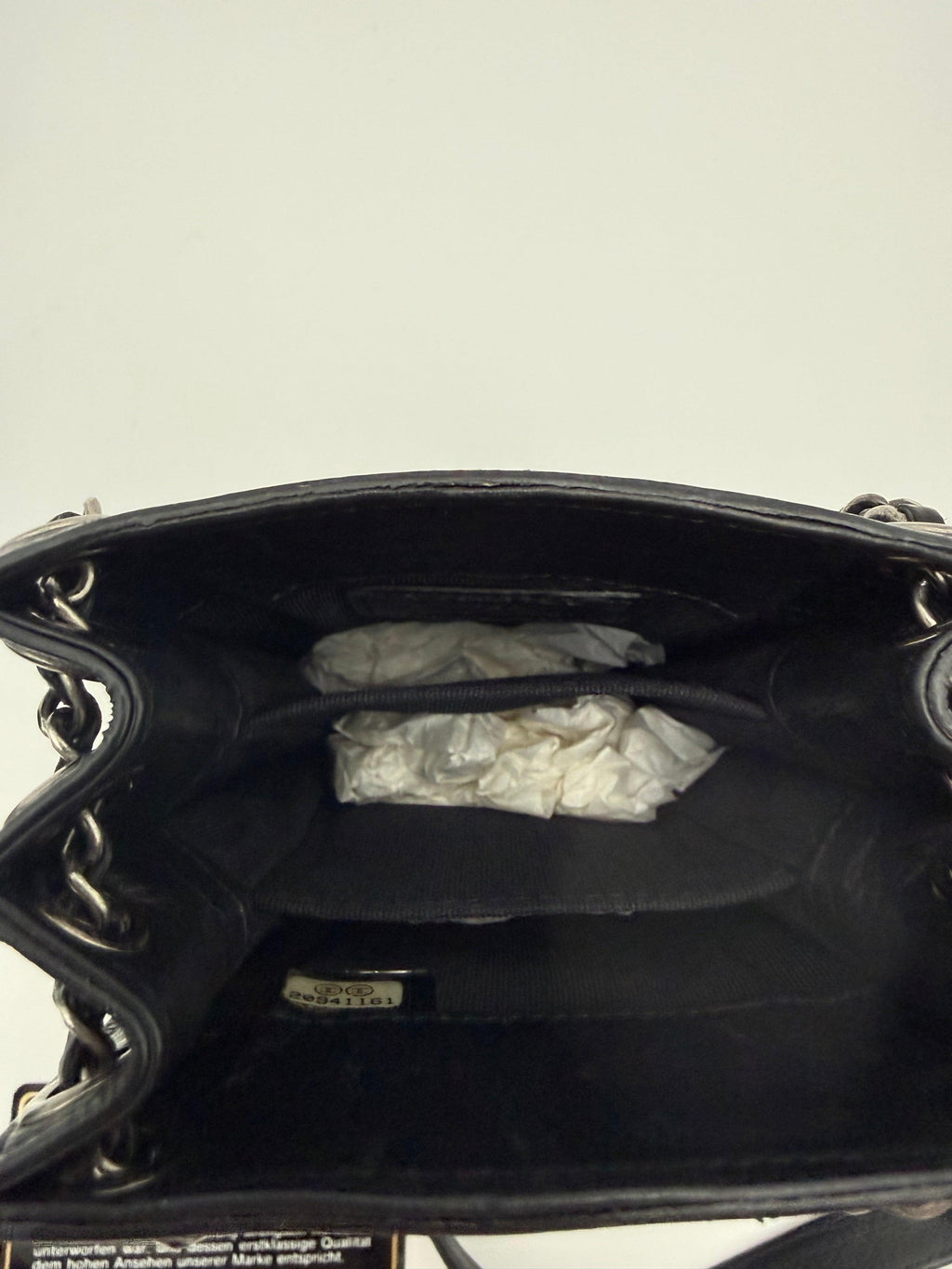 Chanel vintage black leather phone holder