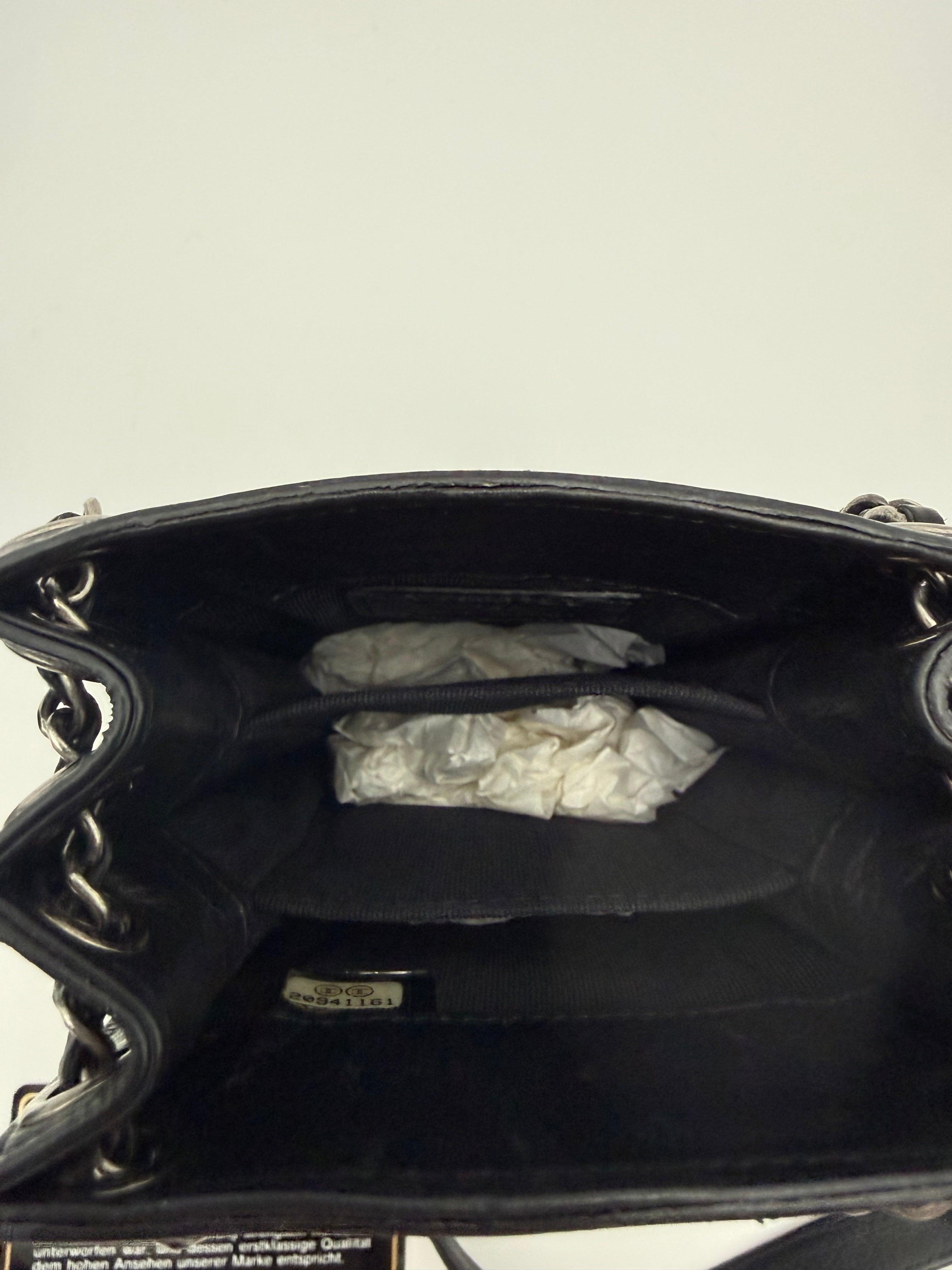 Chanel vintage black leather phone holder
