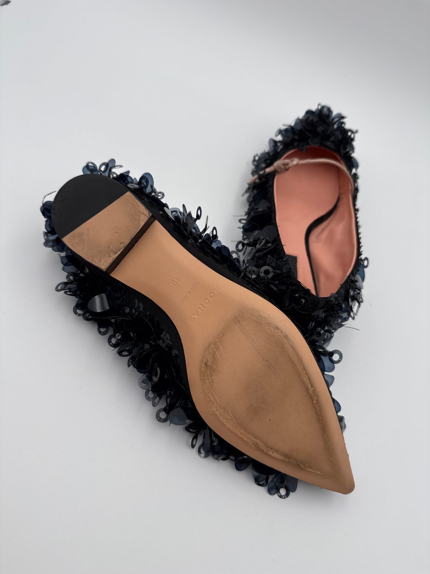 Rochas Paris ballerine paillettes