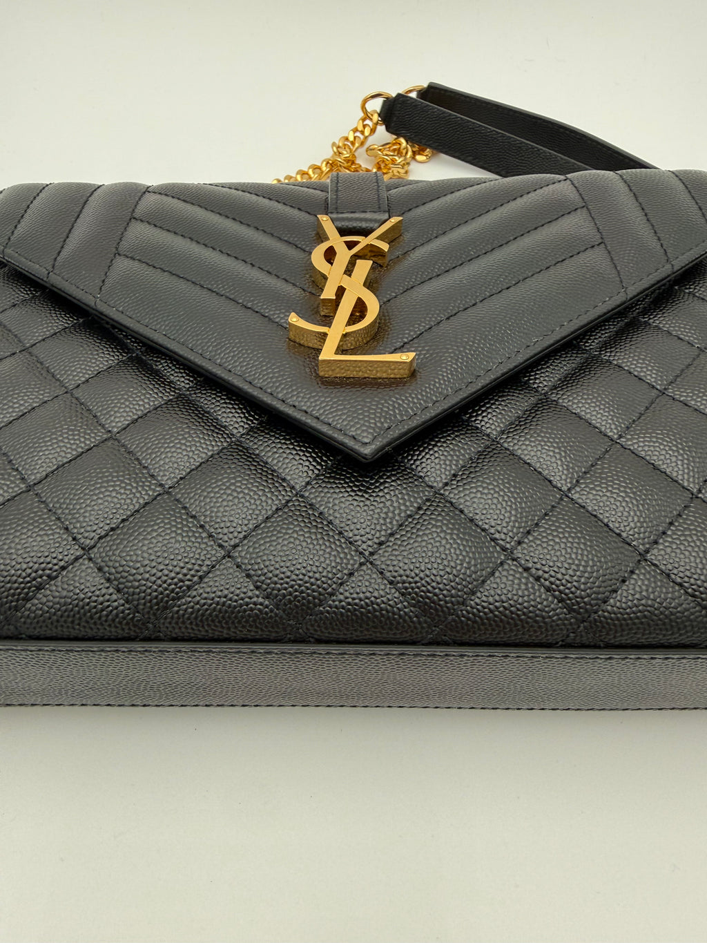 Saint Laurent Envelope Borsa a Tracolla  in Pelle Nera