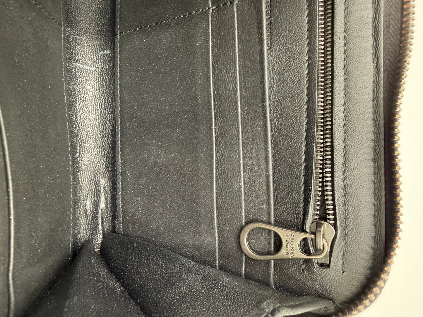 Bottega Veneta Portafoglio Pelle Intrecciata Nero Antracite