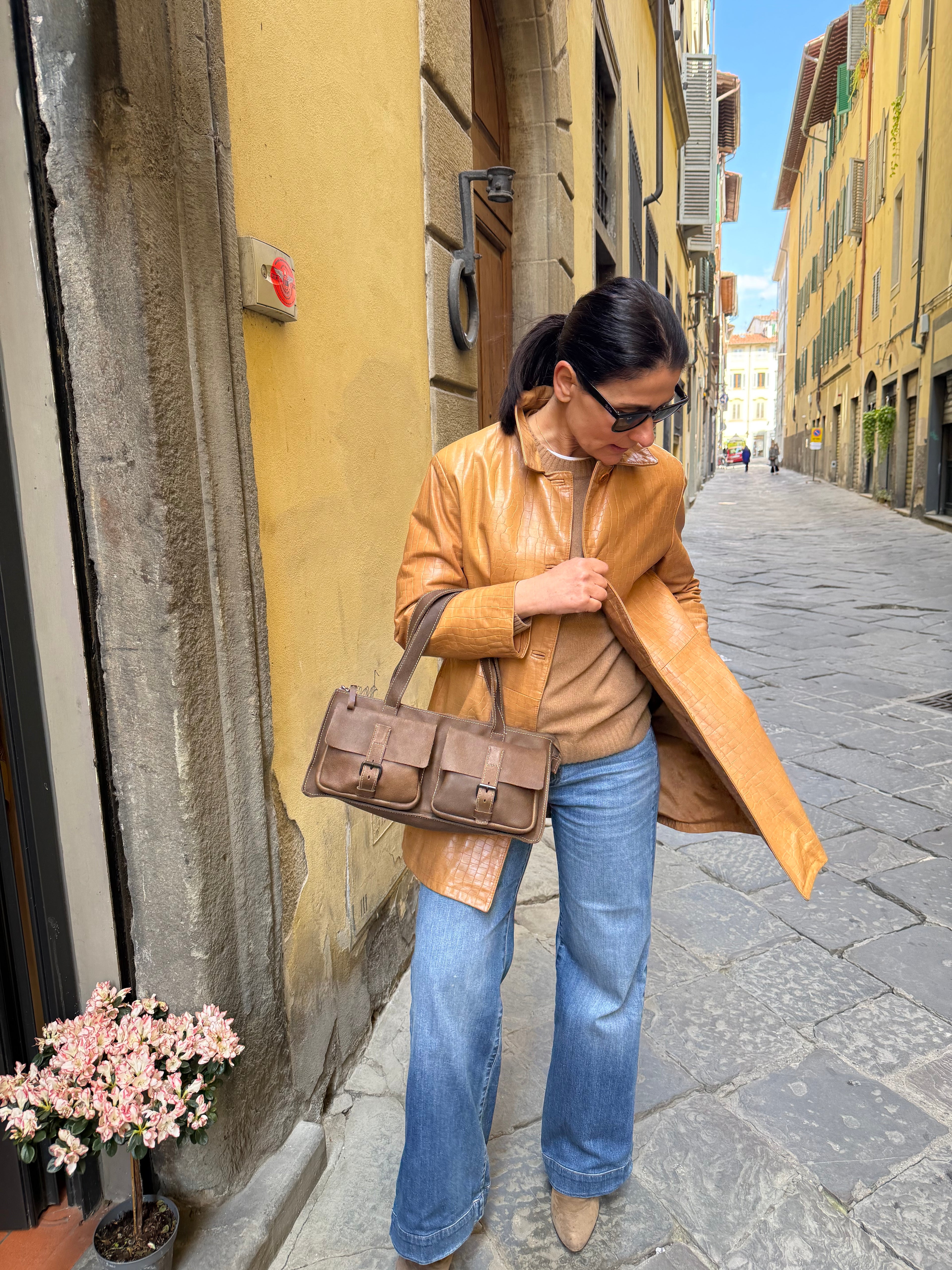 Miu Miu Borsa Tote Vintage in Pelle Marrone