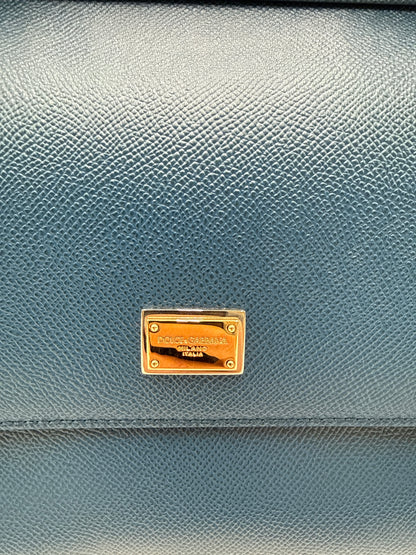 Borsa Sicily Dolce e Gabbana in pelle di vitello Bluette