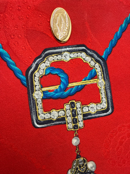 Cartier Borsa Vintage tracolla  Seta  C Seide con catena oro e decortazioni Gioiello