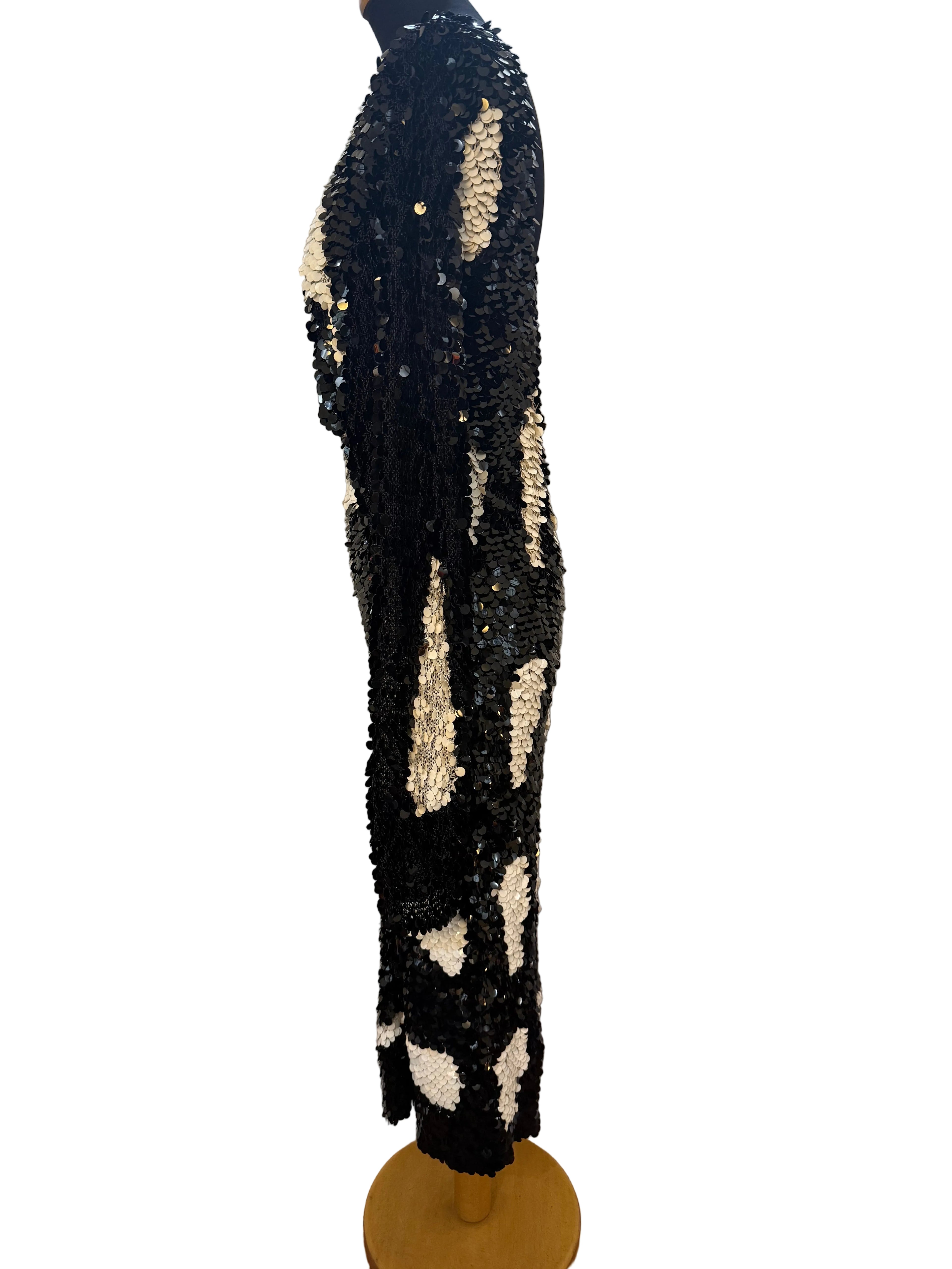 Enrico Coveri Abito Paillettes Nero e Bianco