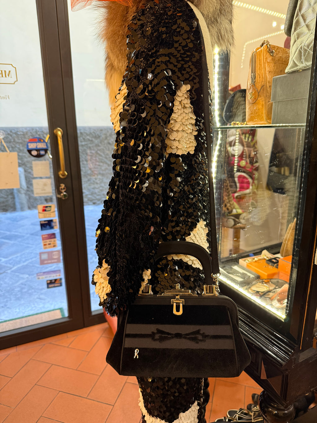 Roberta di Camerino Borsa Baghonghi in Velluto Nera