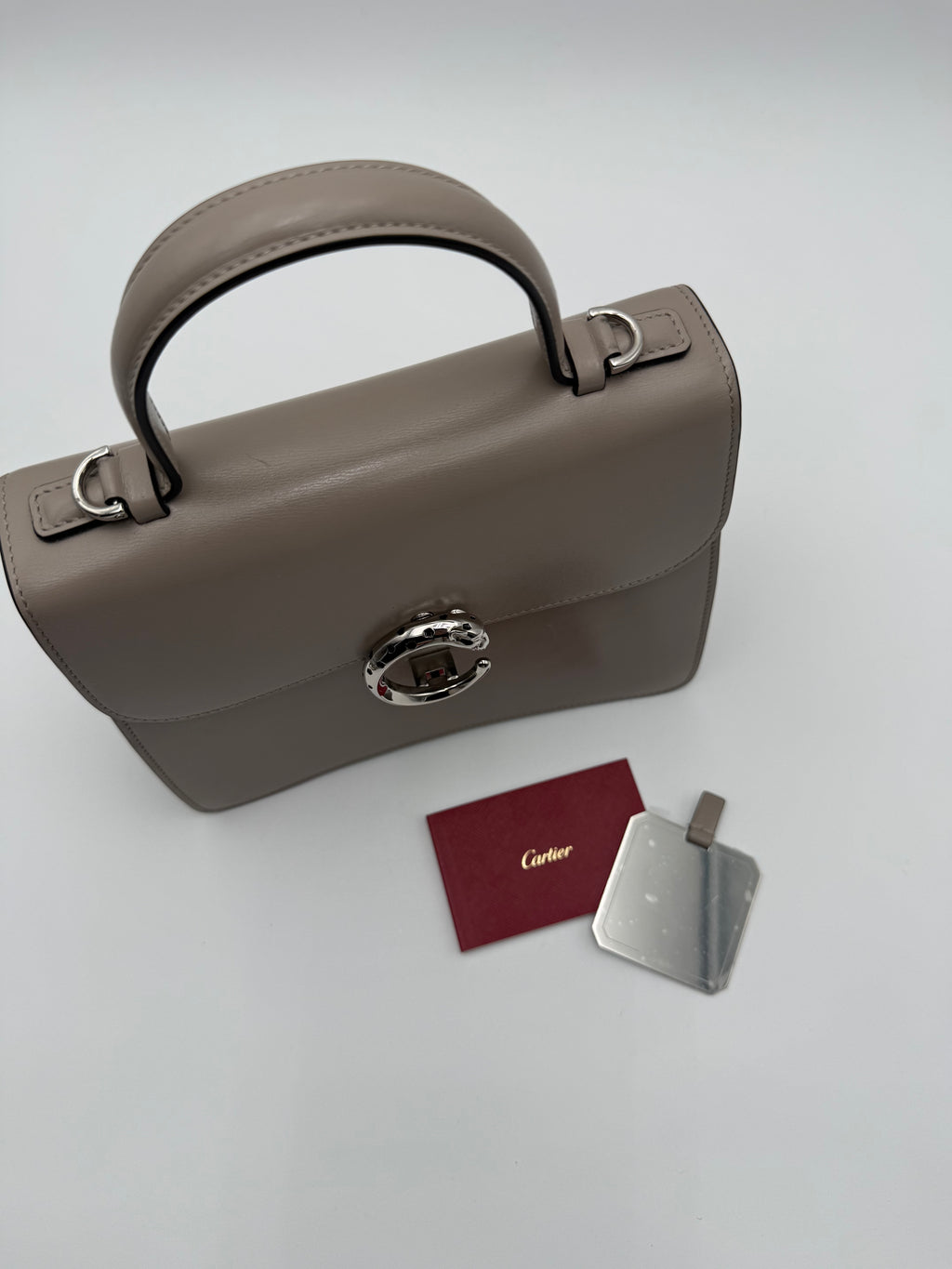 Borsa Cartier Panthère C Top in Pelle Grigio/Taupe