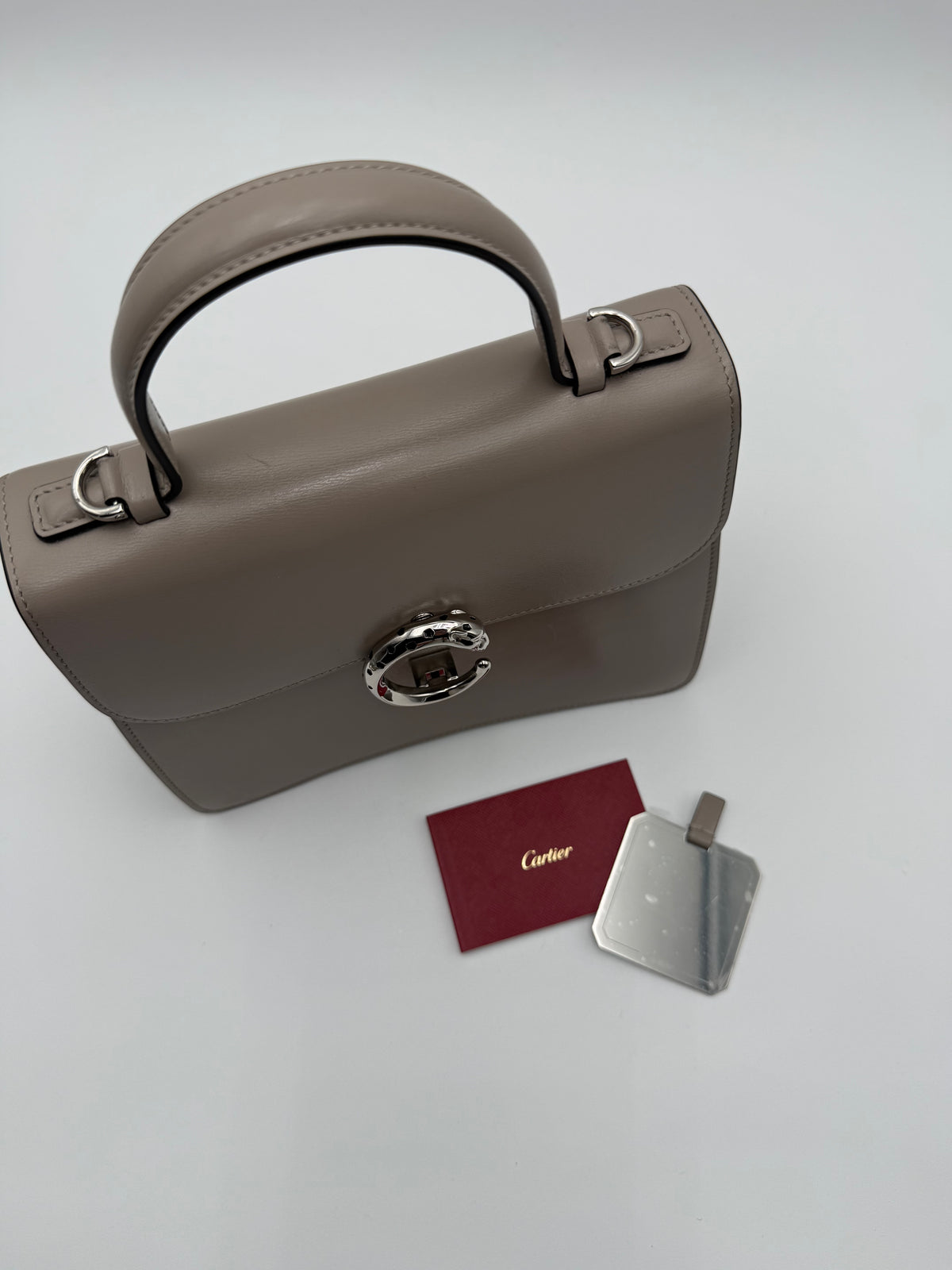 Borsa Cartier Panthère C Top in Pelle Grigio/Taupe
