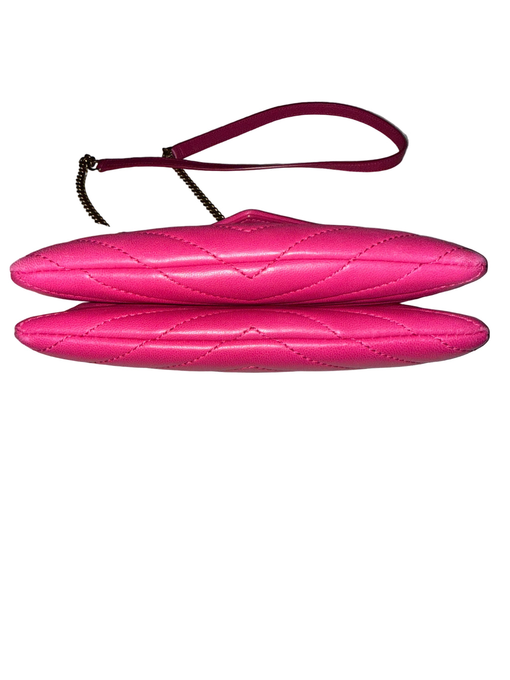 Borsa a Tracolla Saint Laurent Monogram Matelassé in Pelle Fucsia