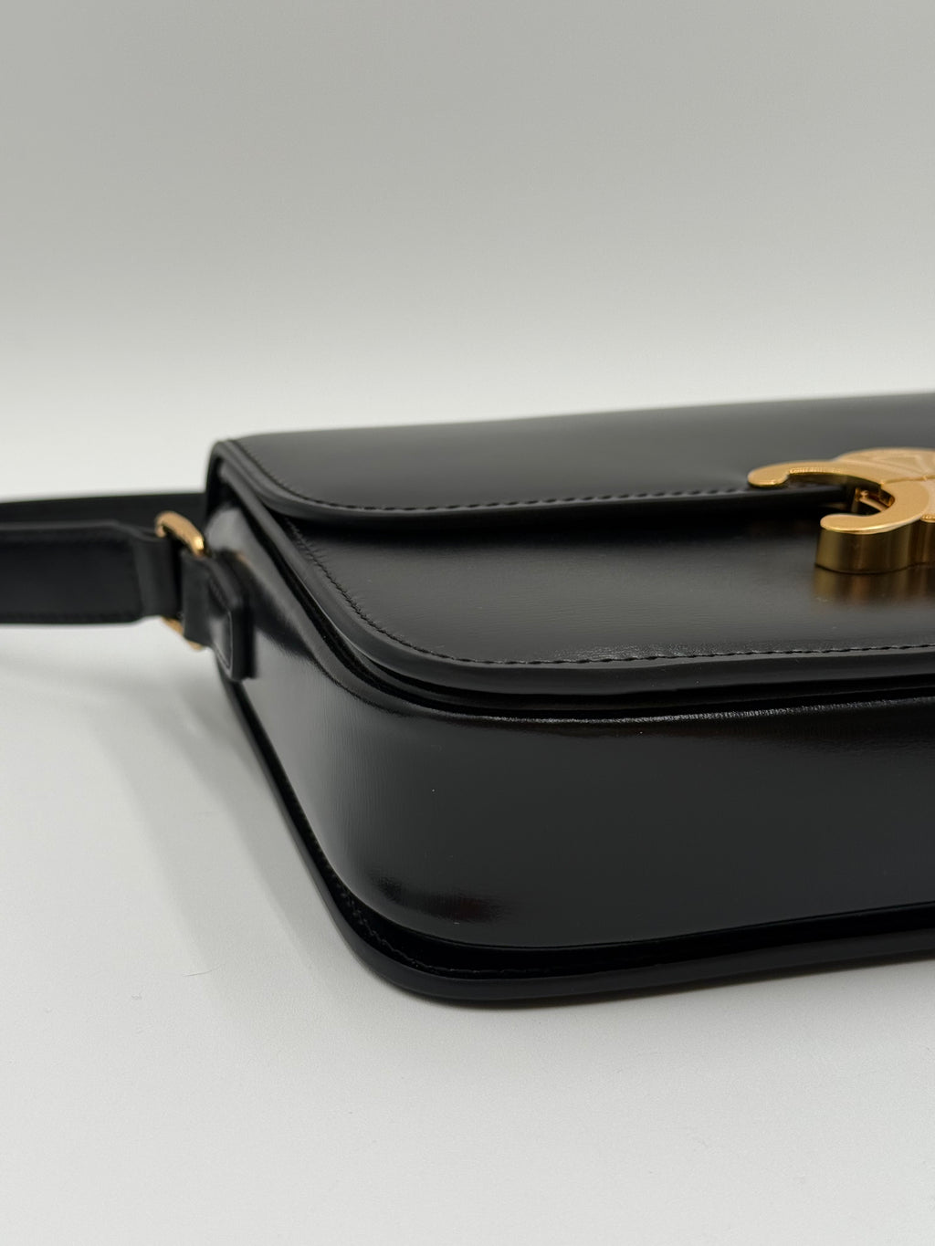 Celine Triompe Borsa Tracolla Medium  in pelle Nera
