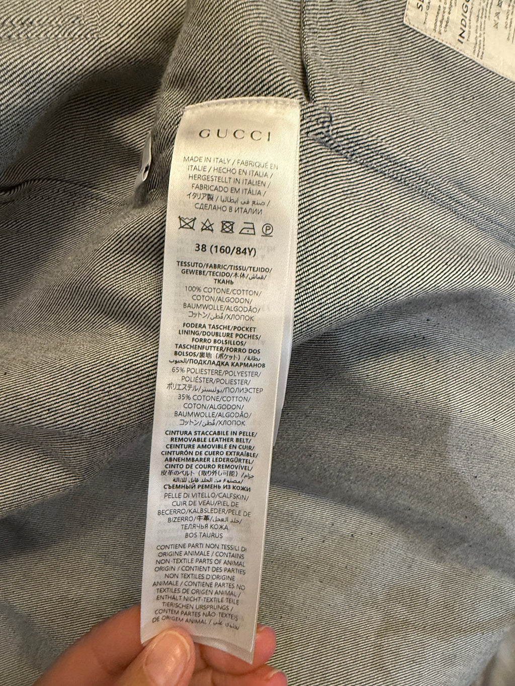 Gucci Abito Chemisier in  Denim Scuro con Cintura e Banda Logo