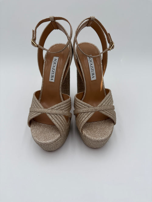 Aquazzurra Sandali Glitter Dorati Aquazzurra