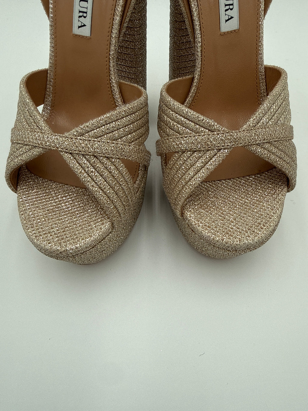 Aquazzurra Sandali Glitter Dorati Aquazzurra