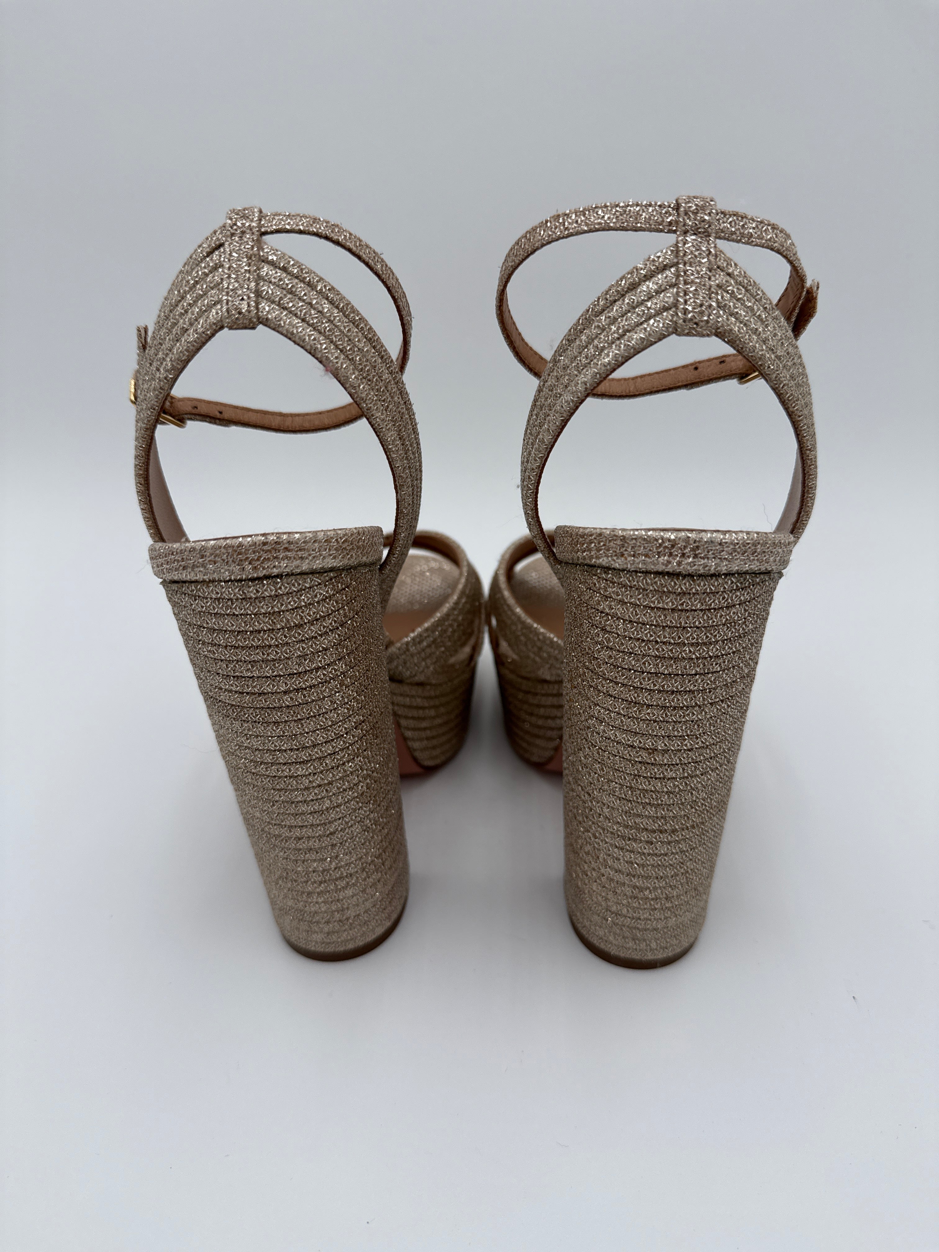 Aquazzurra Sandali Glitter Dorati Aquazzurra