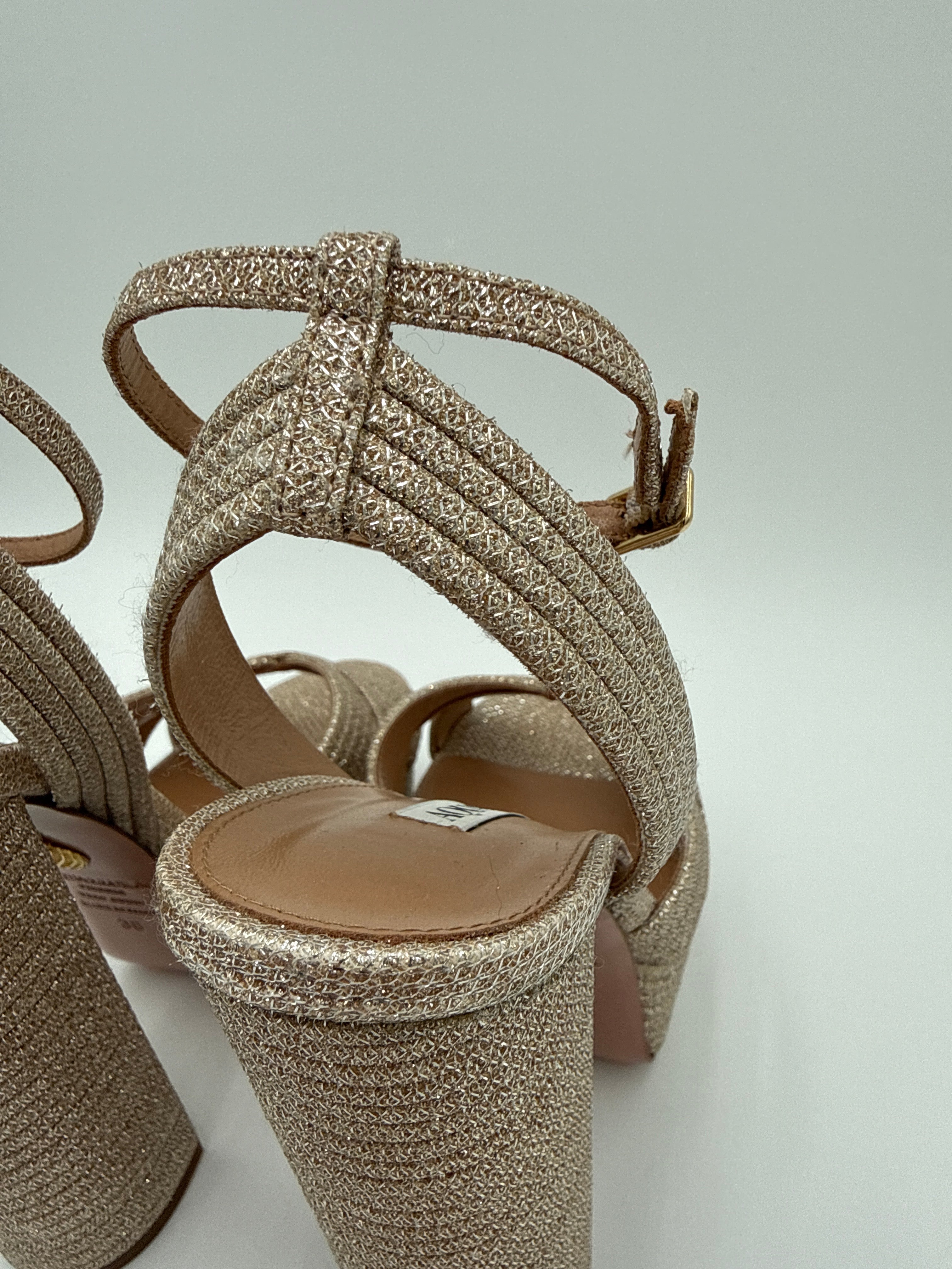 Aquazzurra Sandali Glitter Dorati Aquazzurra